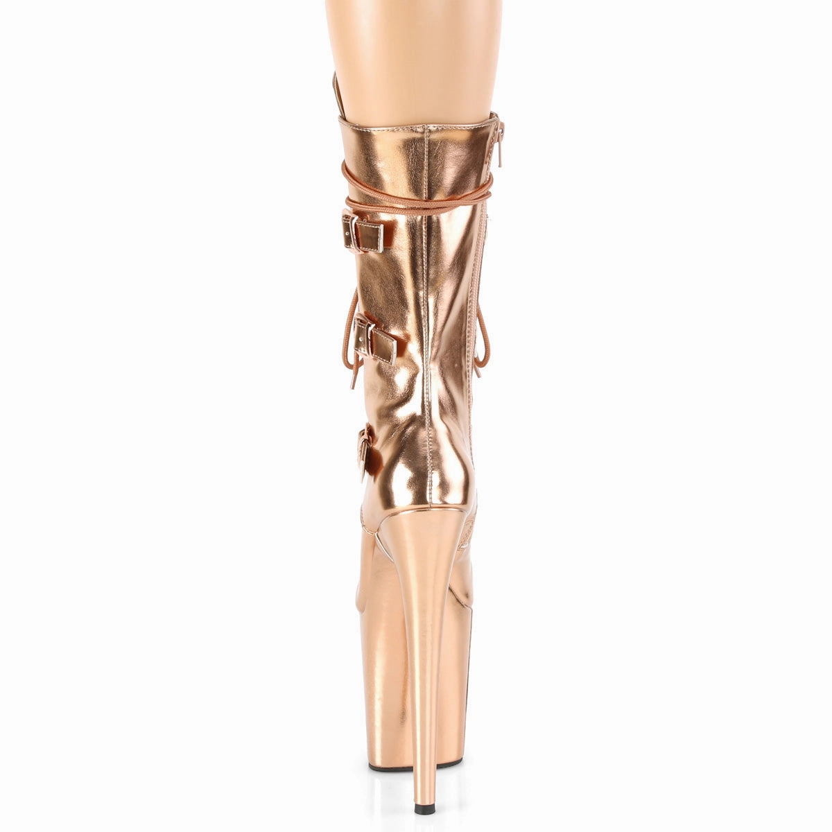 8 Inch Heel FLAMINGO-1053 Rose Gold Metallic