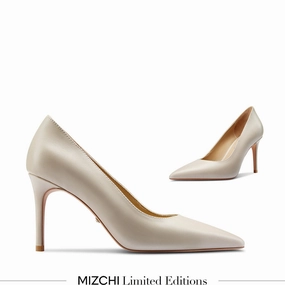 *Kayte - Beige Leather Classic Pump