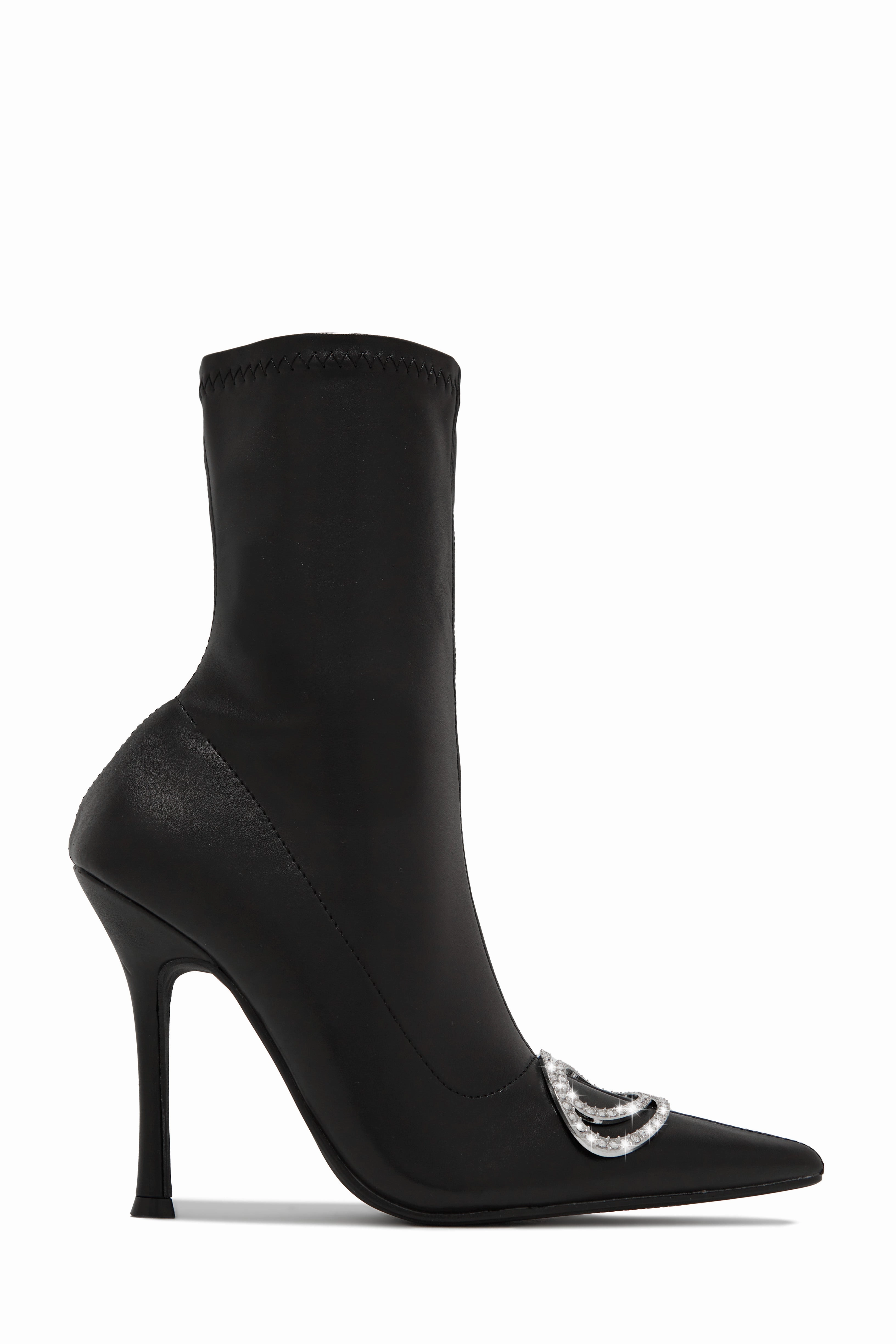 Alisa Embellished Ankle Boots - Black