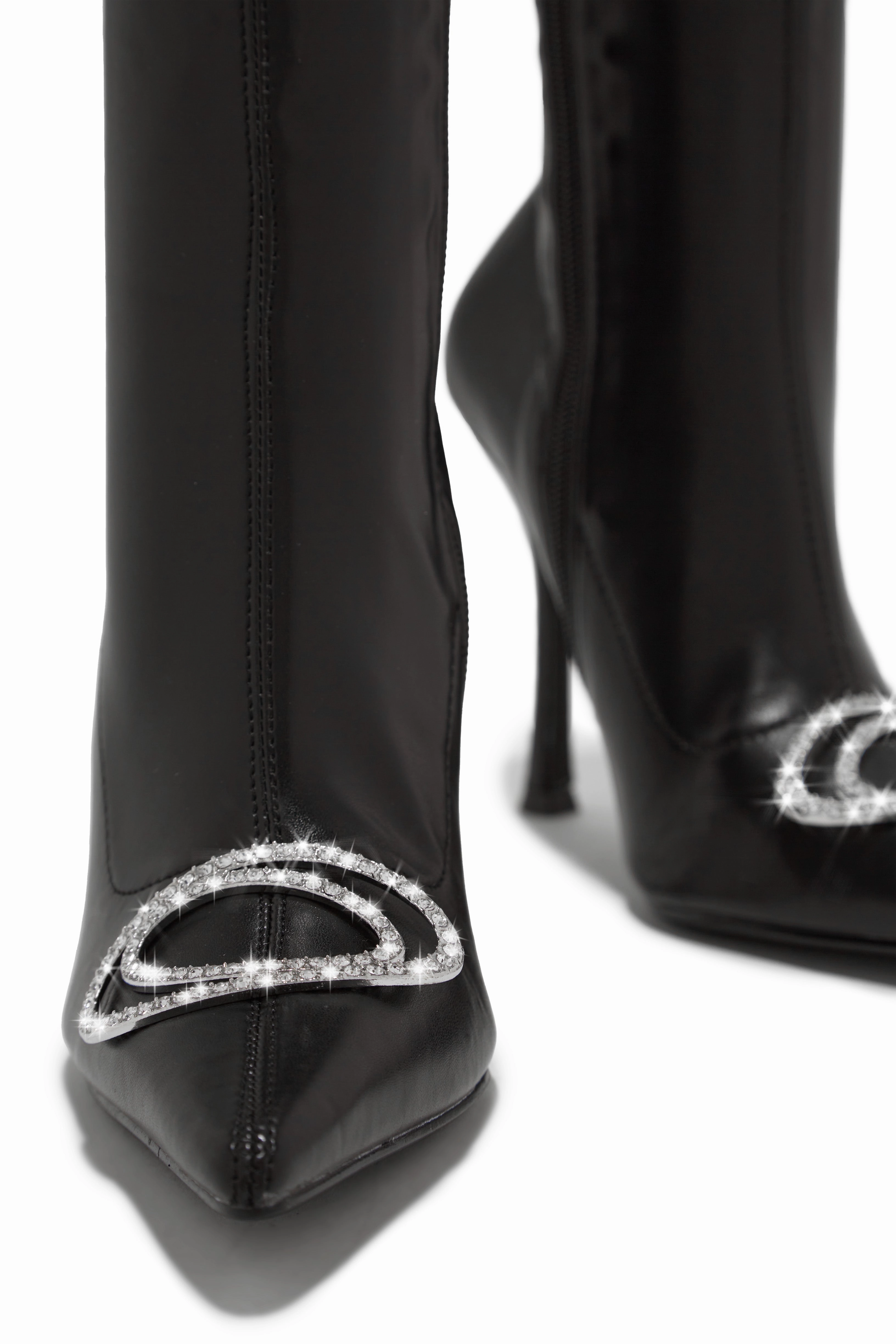 Alisa Embellished Ankle Boots - Black