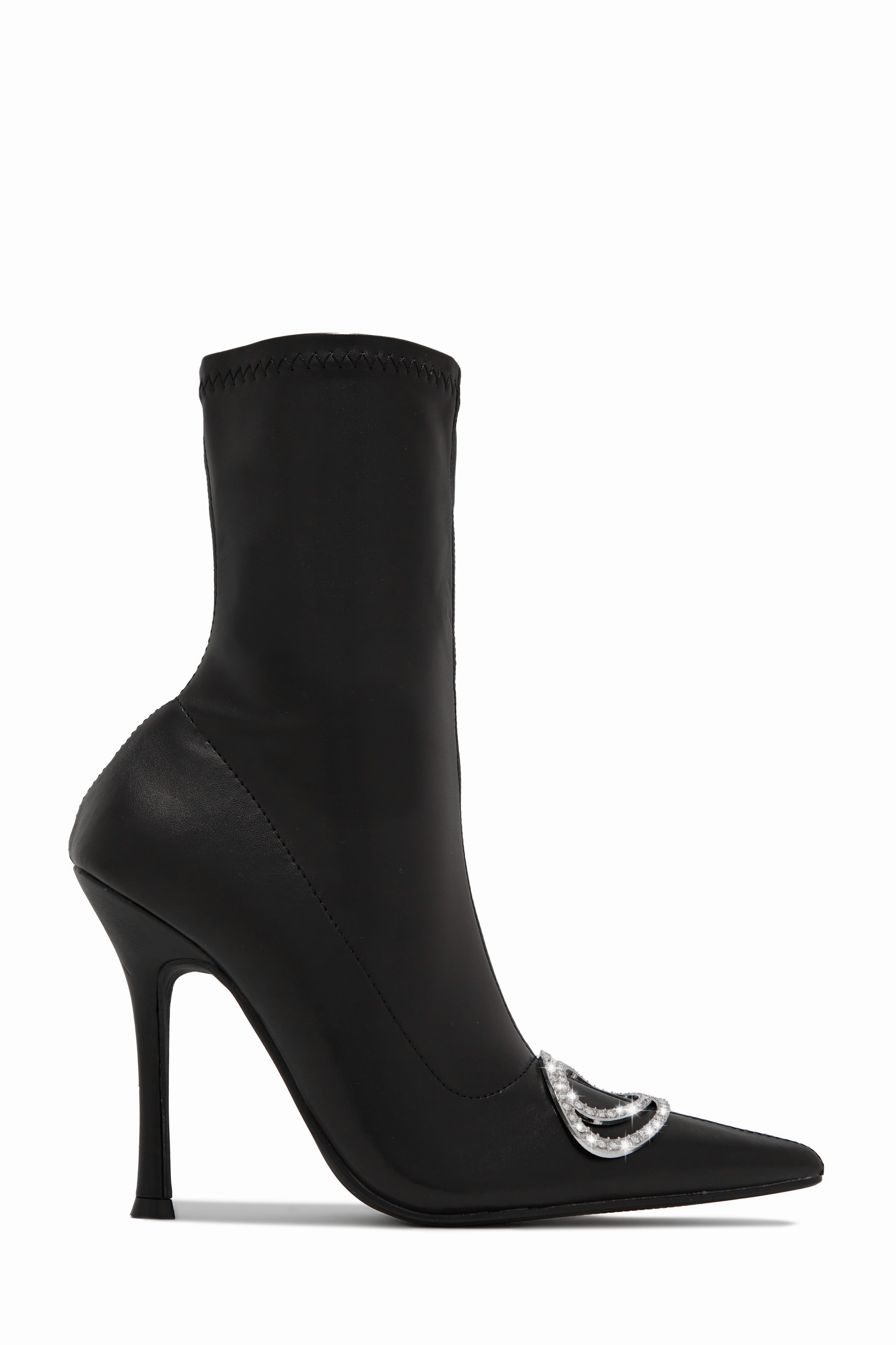 Alisa Embellished Ankle Boots - Black