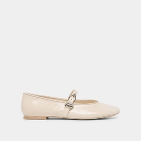 ALIZZA BALLET FLATS CREME CRINKLE PATENT