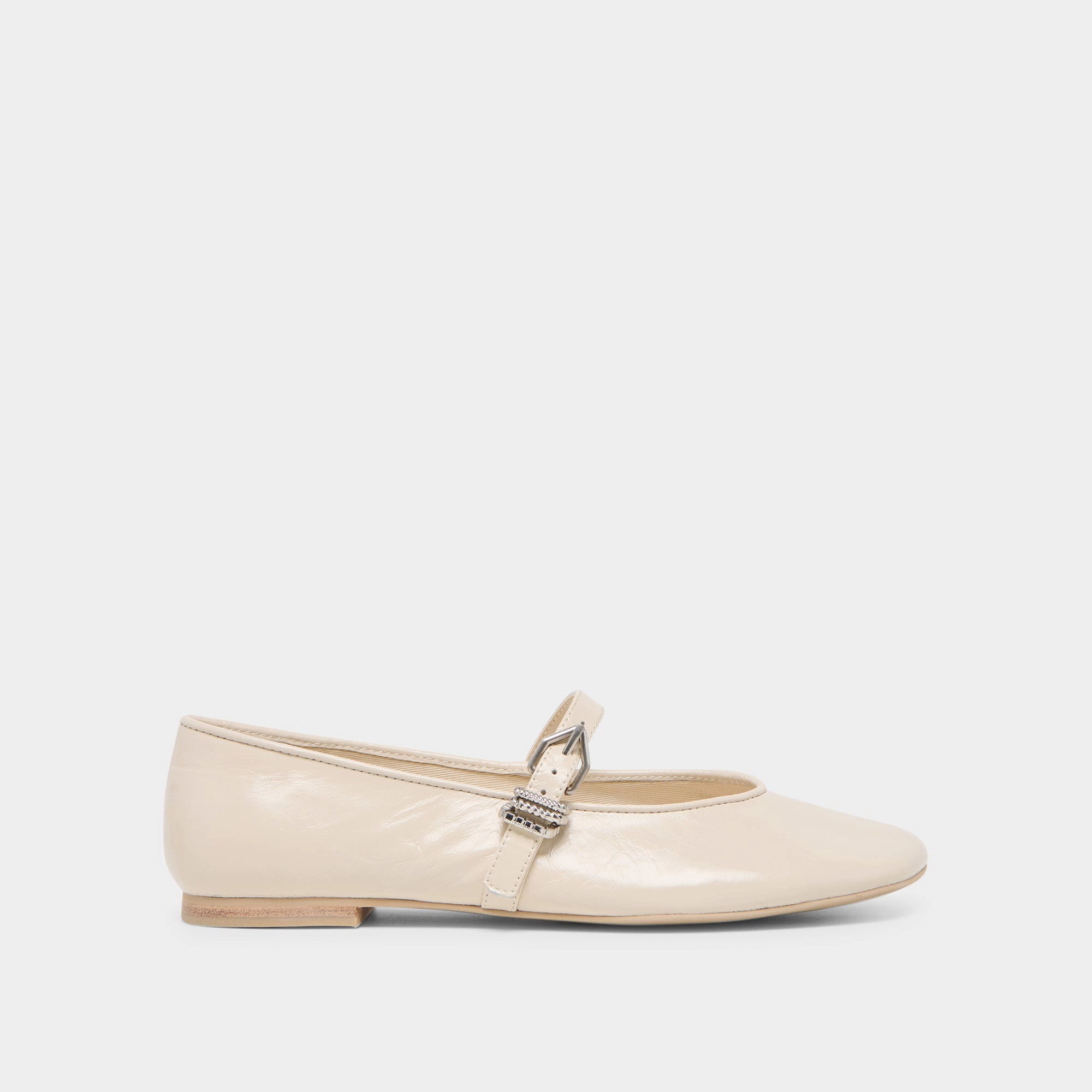 ALIZZA BALLET FLATS CREME CRINKLE PATENT