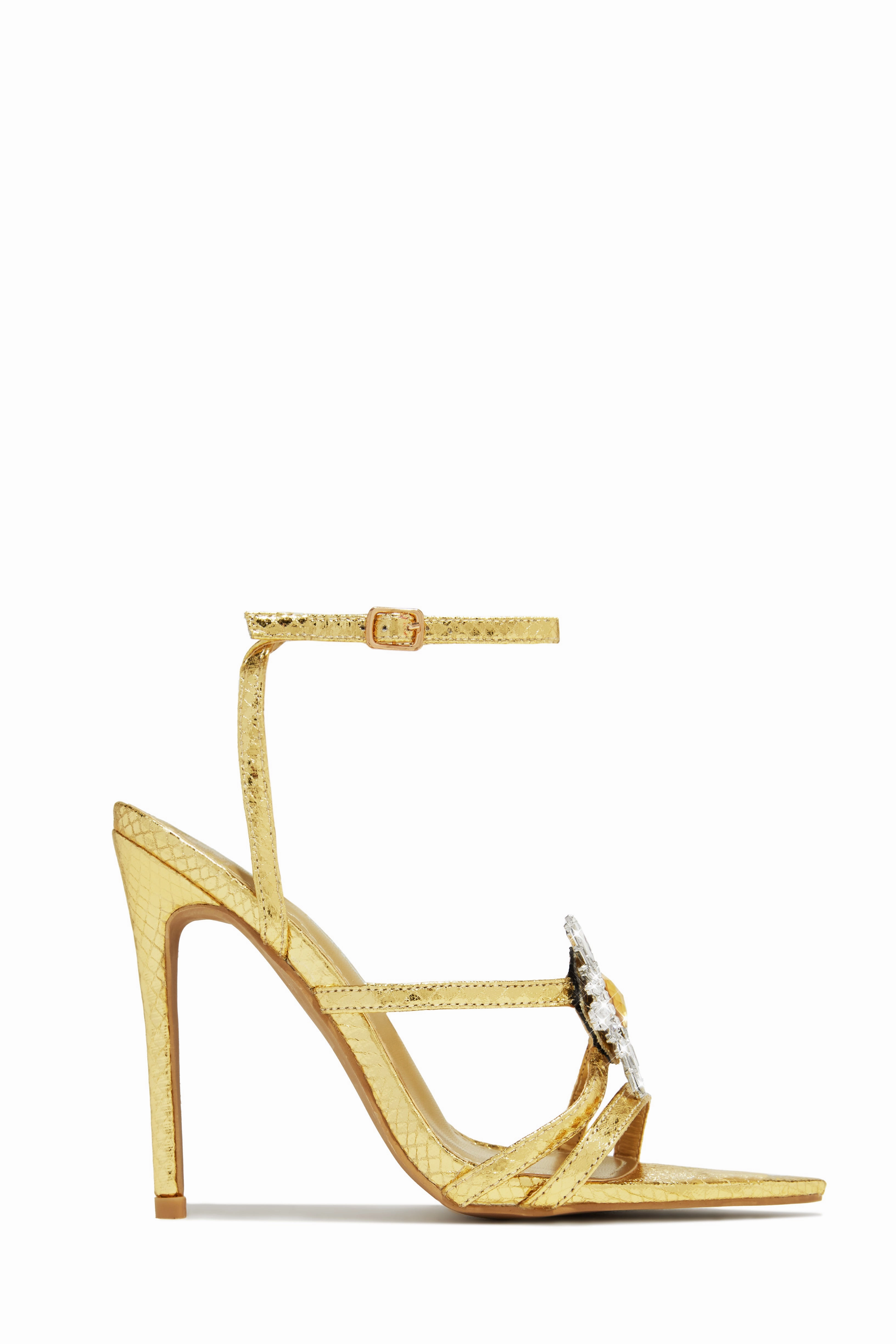 Ameira Embellished High Heels - Gold
