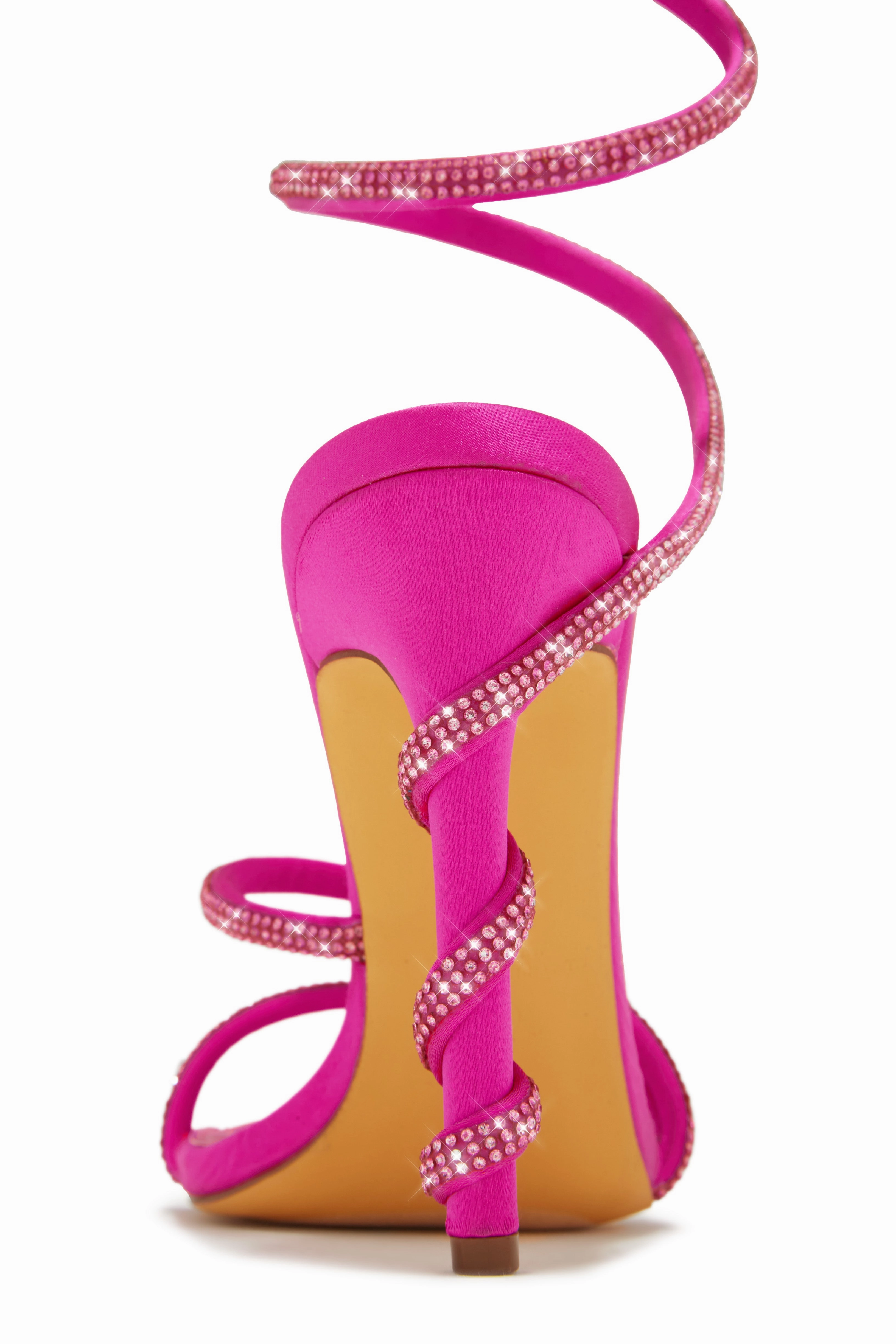 Andria Embellished Around The Ankle Coil Heels - Pink