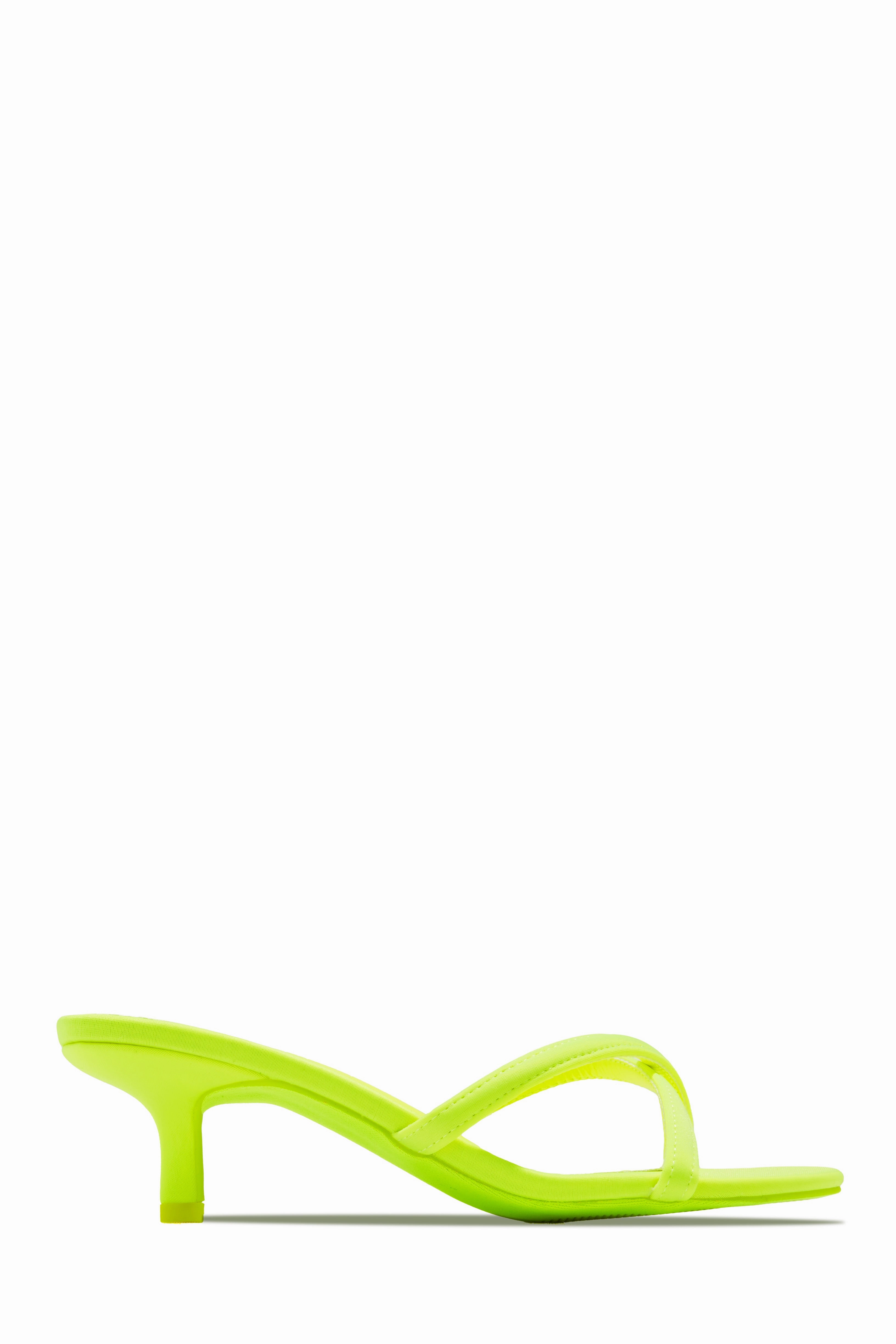 Aylina Kitten Heel Mules - Yellow