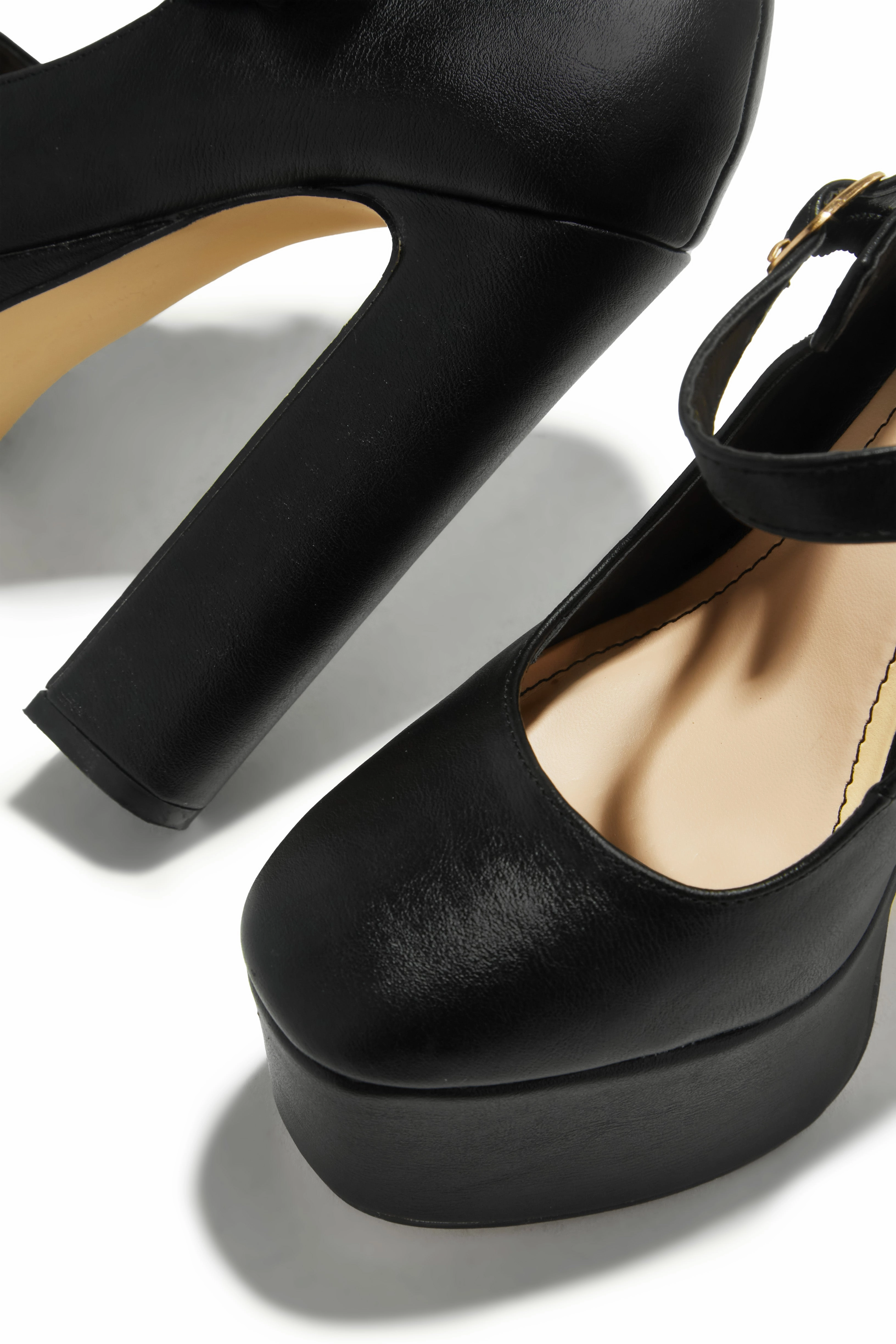 Bella Platform Block Heels - Black