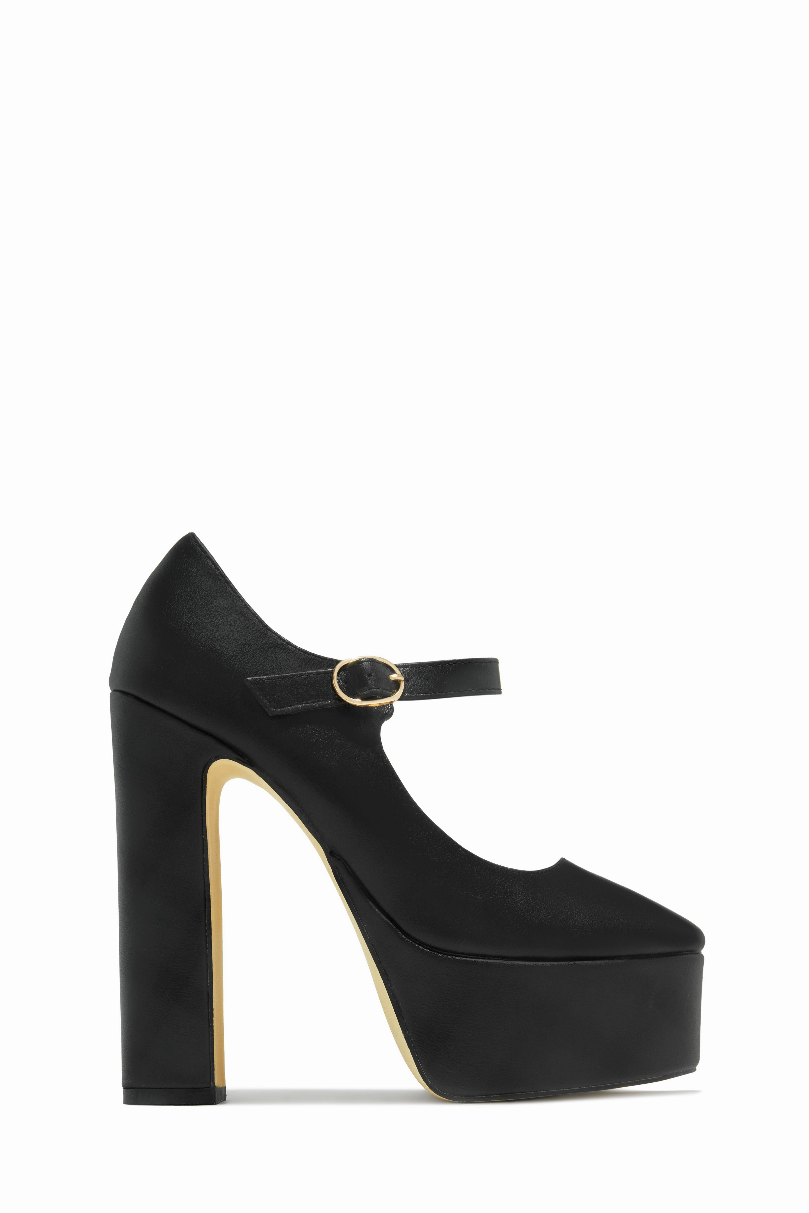 Bella Platform Block Heels - Black