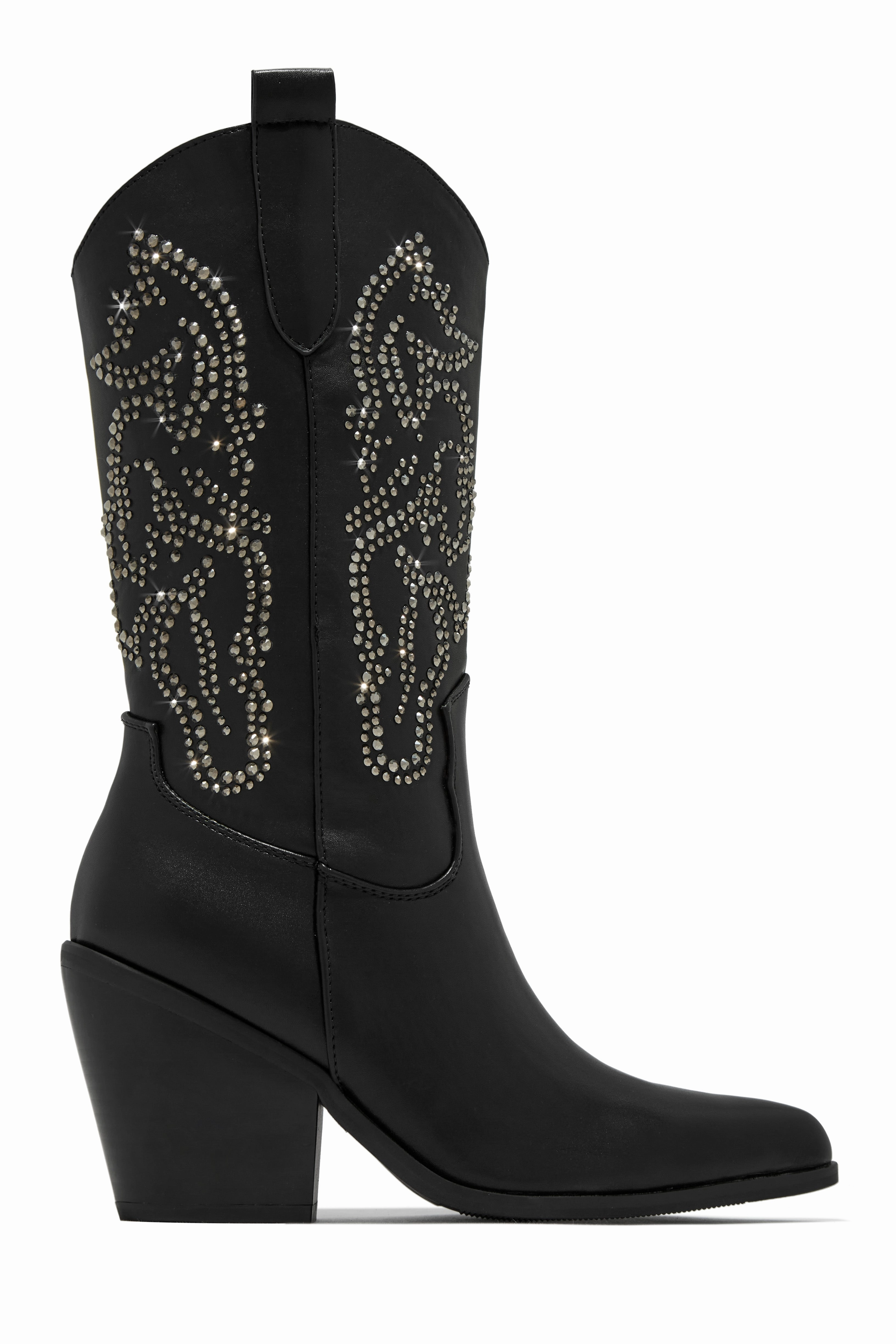 Best In The West Embellished Cowgirl Boots - Silver