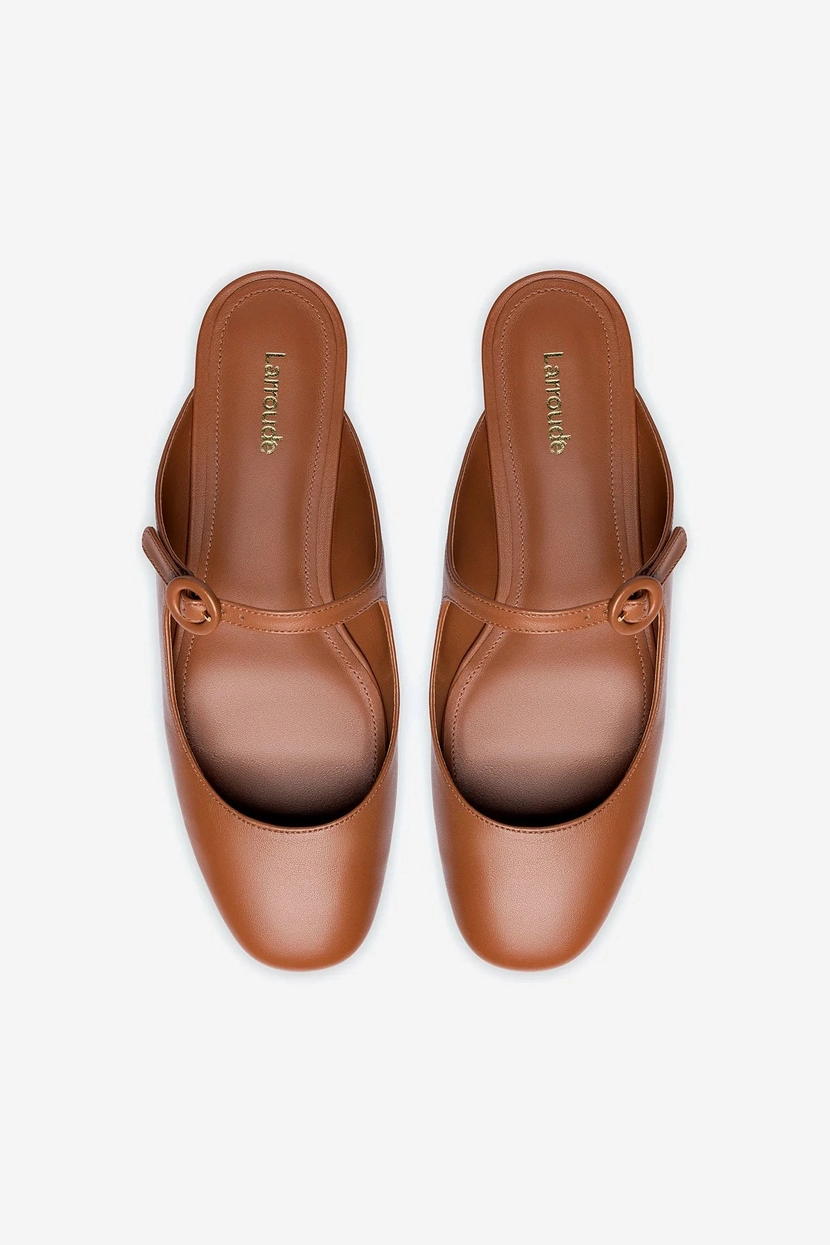 Blair Flat Mule In Caramel Leather