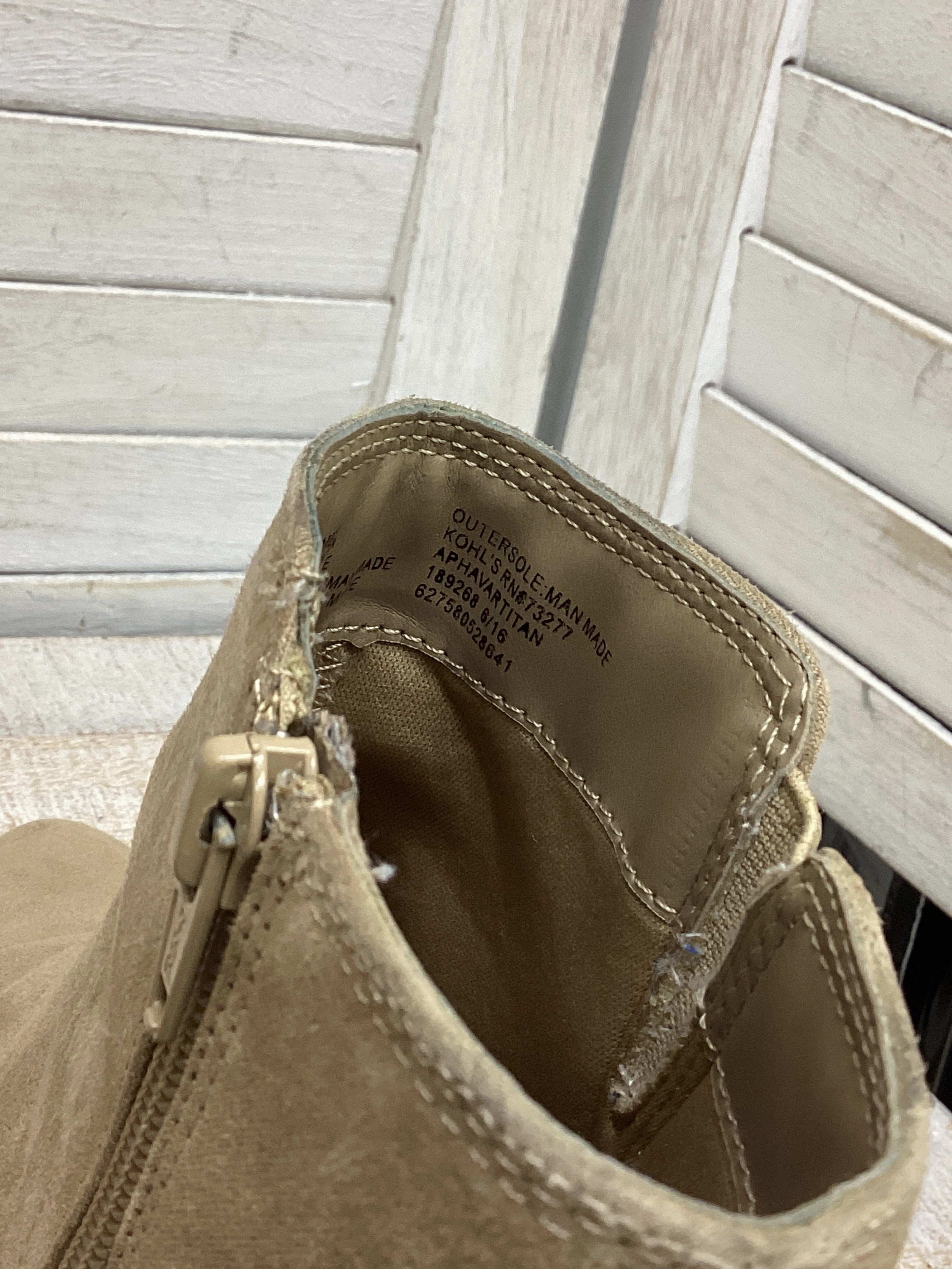 Boots Ankle Heels By Apt 9 In Tan, Size: 7.5