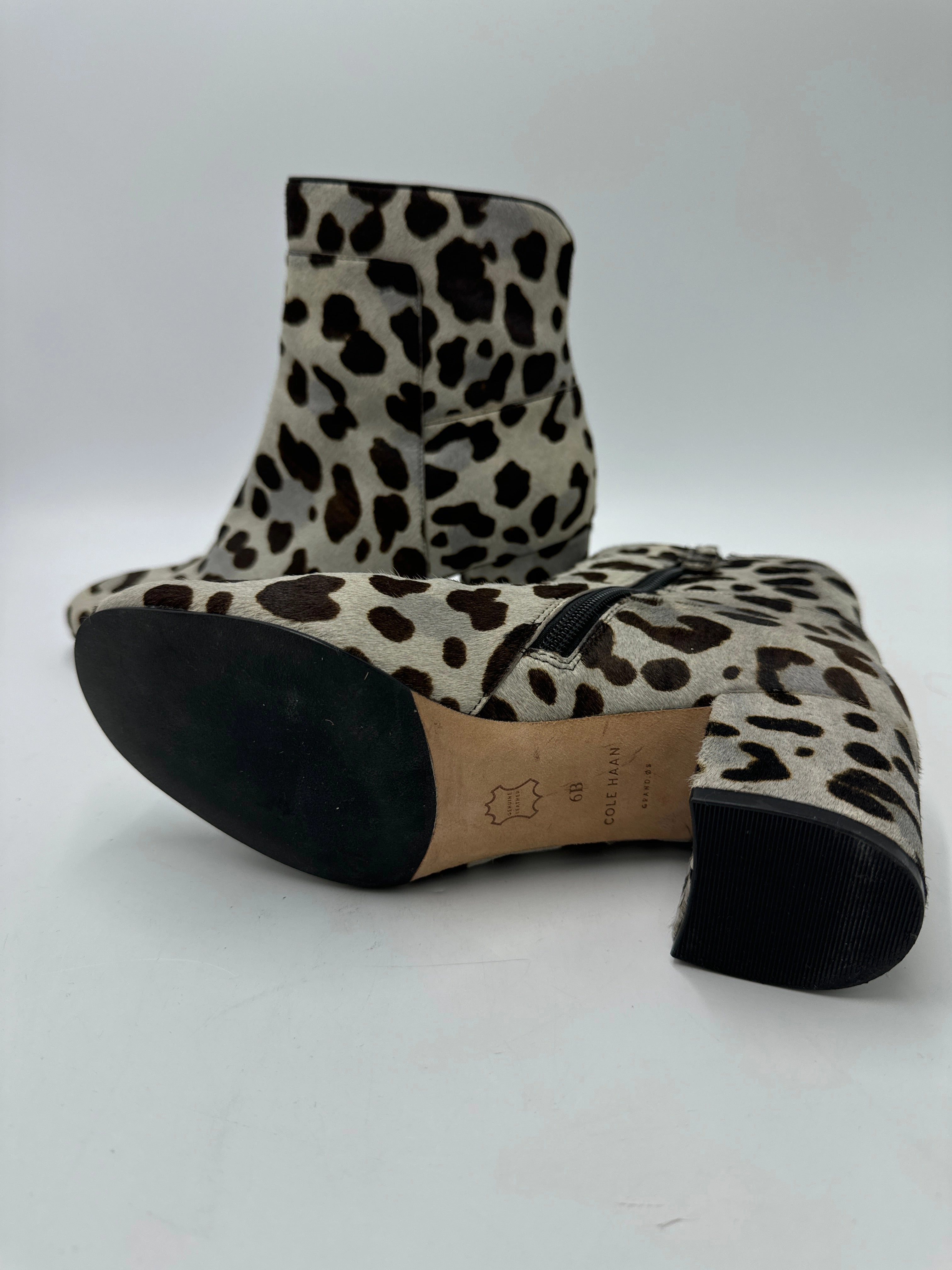 Boots Ankle Heels By Cole-haan In Animal Print, Size: 6