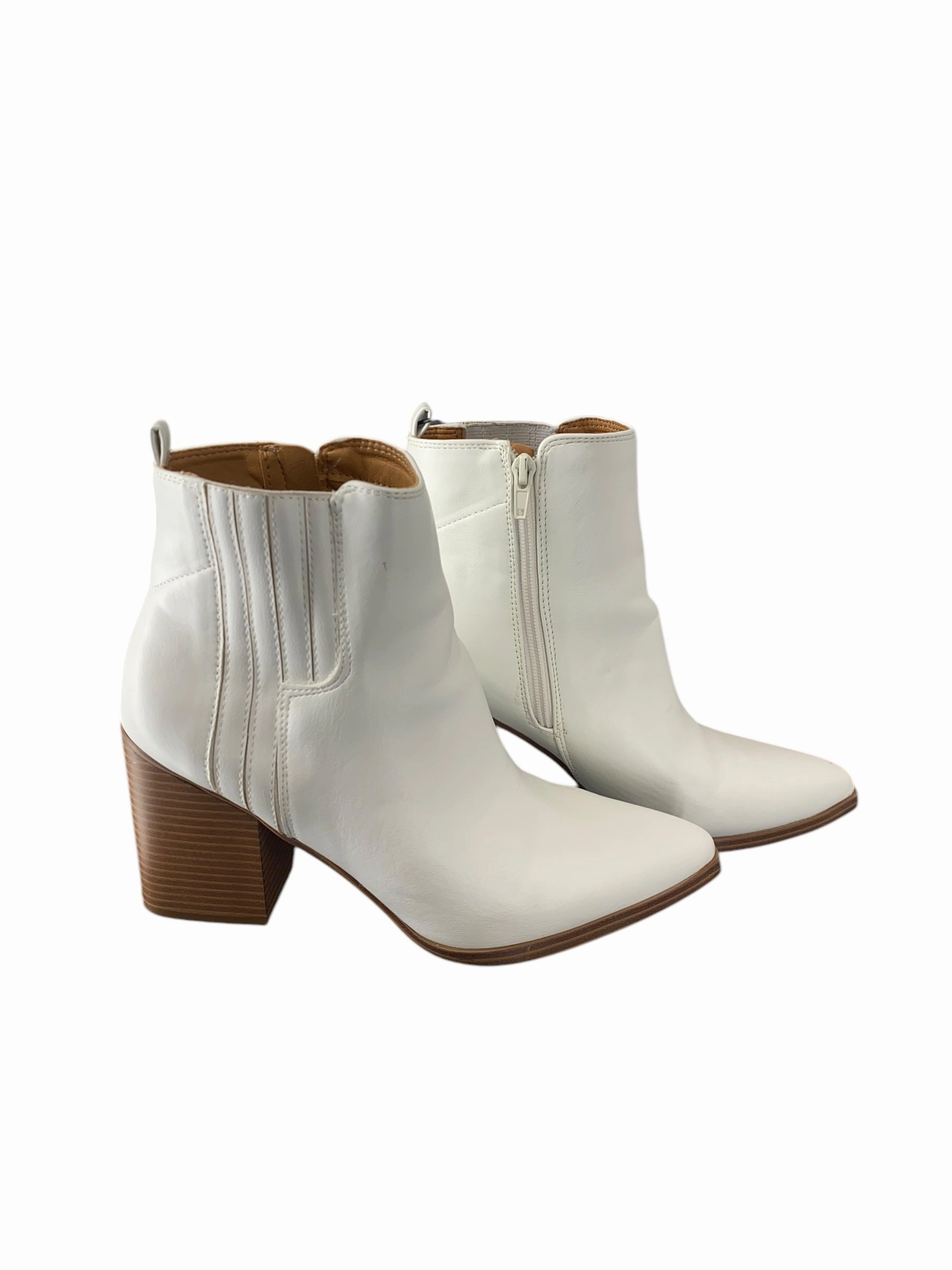Boots Ankle Heels By Indigo Rd In White, Size: 10