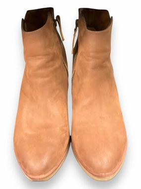Boots Ankle Heels By Mia In Brown, Size: 8