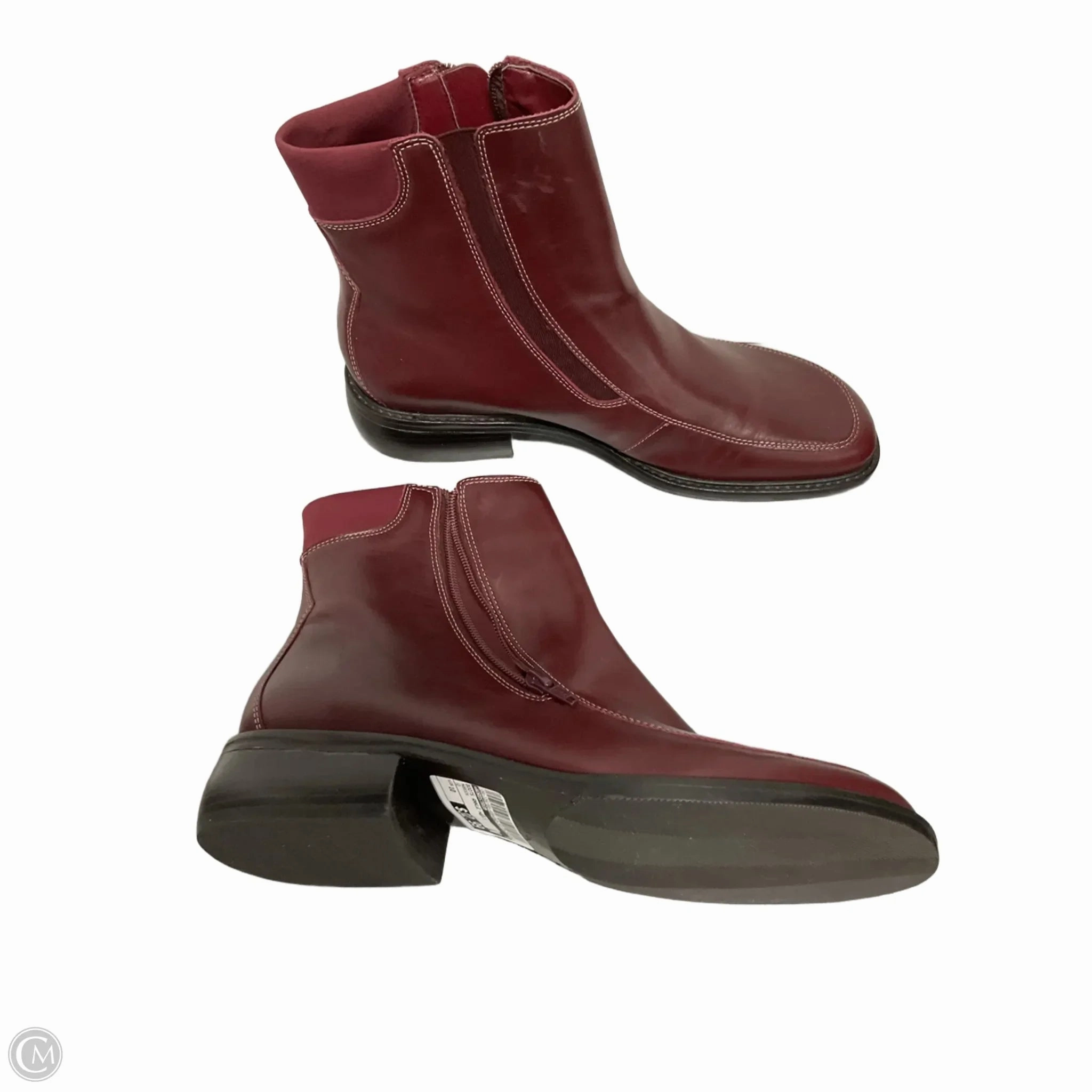 Boots Ankle Heels By Nordstrom In Maroon, Size: 10