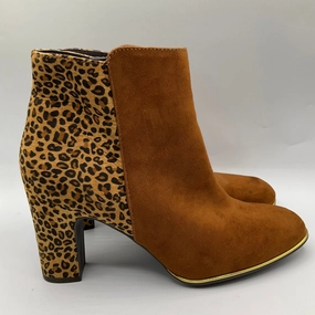 Boots Ankle Heels By Rialto In Brown, Size: 9.5