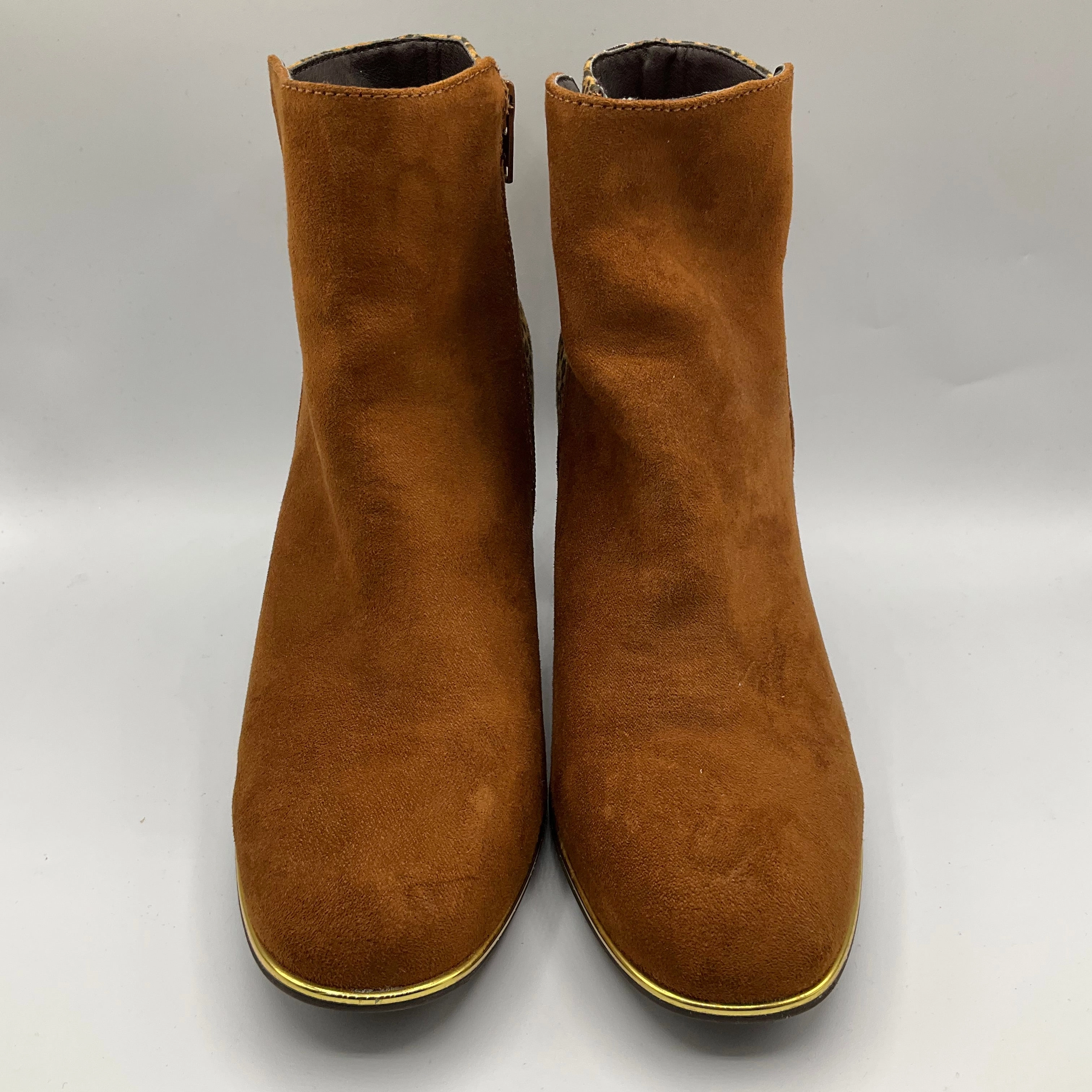Boots Ankle Heels By Rialto In Brown, Size: 9.5