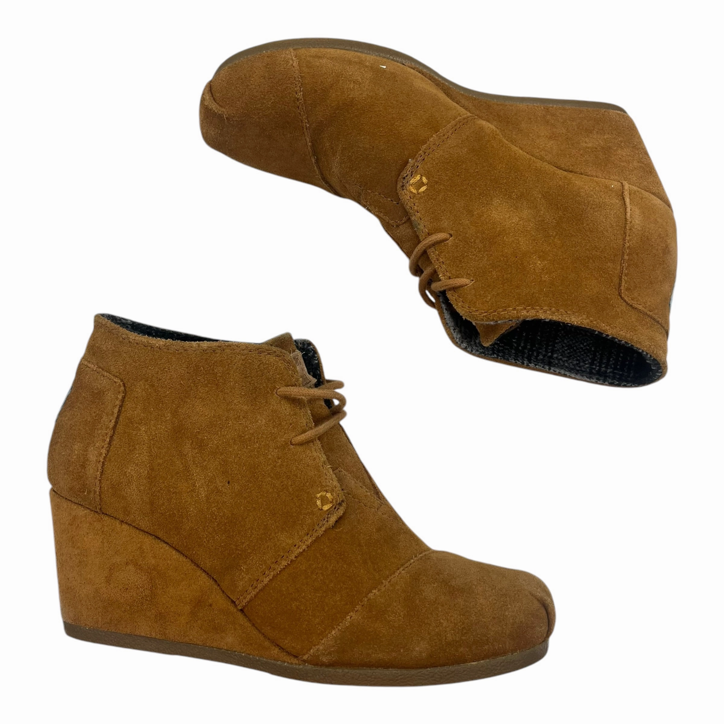 Boots Ankle Heels By Toms In Brown, Size:7