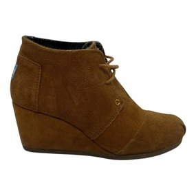 Boots Ankle Heels By Toms In Brown, Size:7