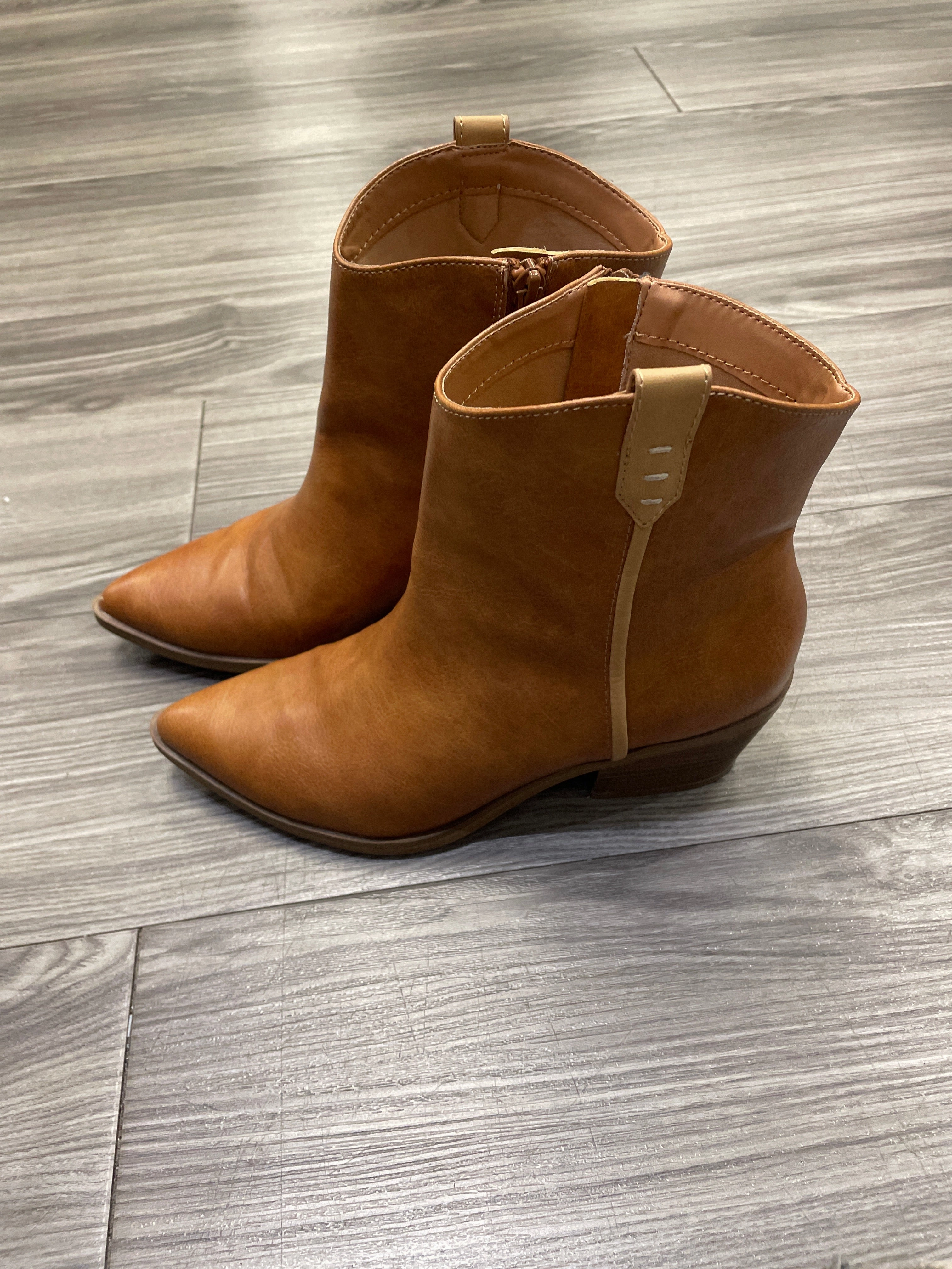 Boots Ankle Heels By Universal Thread In Brown, Size: 7.5