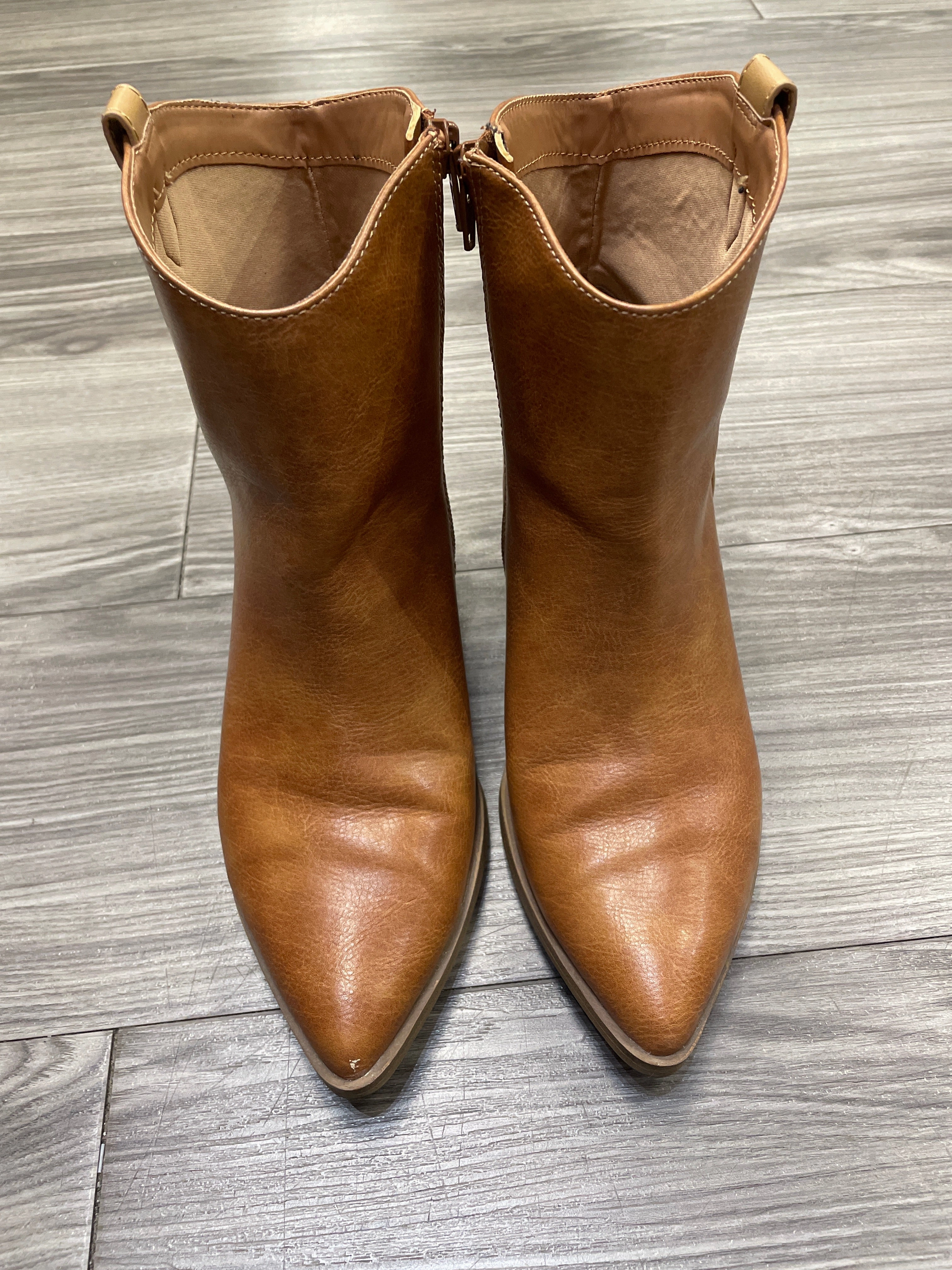 Boots Ankle Heels By Universal Thread In Brown, Size: 7.5