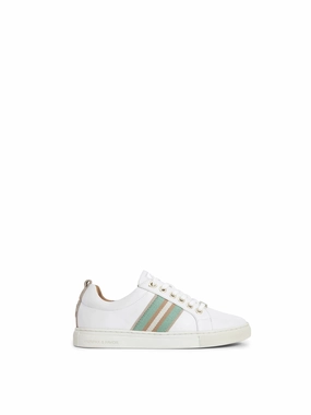Boston Trainer - White Leather - Mint & Stone