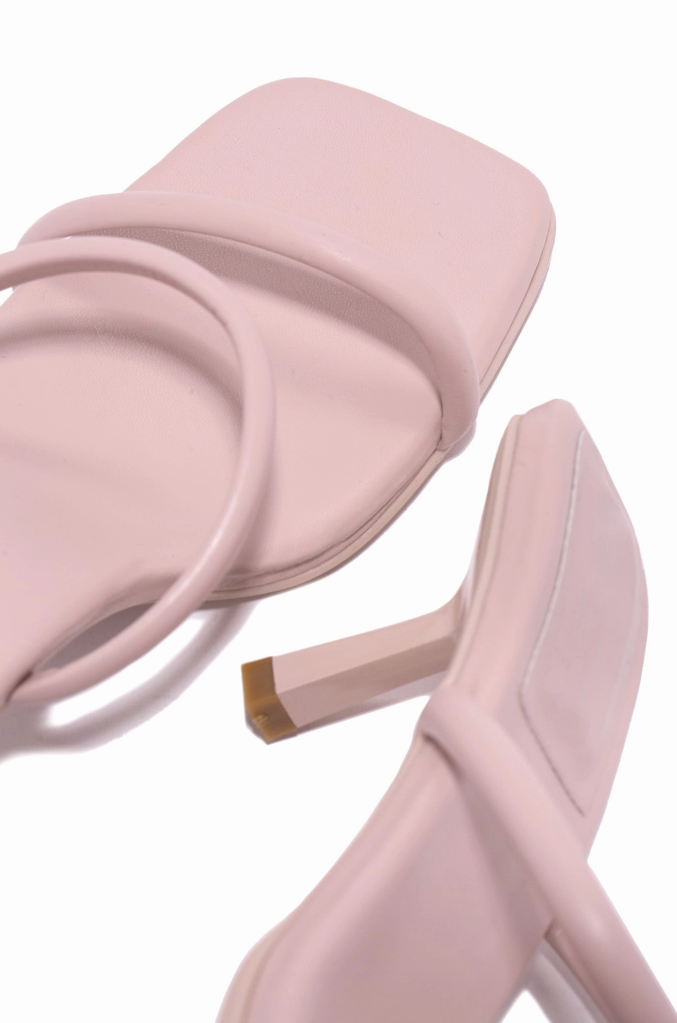 Calista Mid Heel Mules - Nude