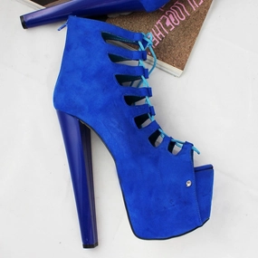 Cobalt Blue Platform Gladiator Boots