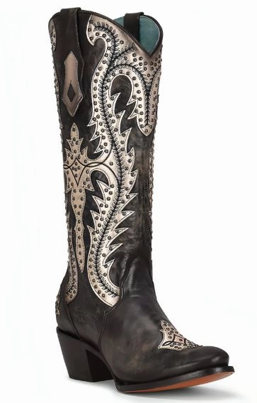 Corral C3834 Black/Brown Tall Western Boots
