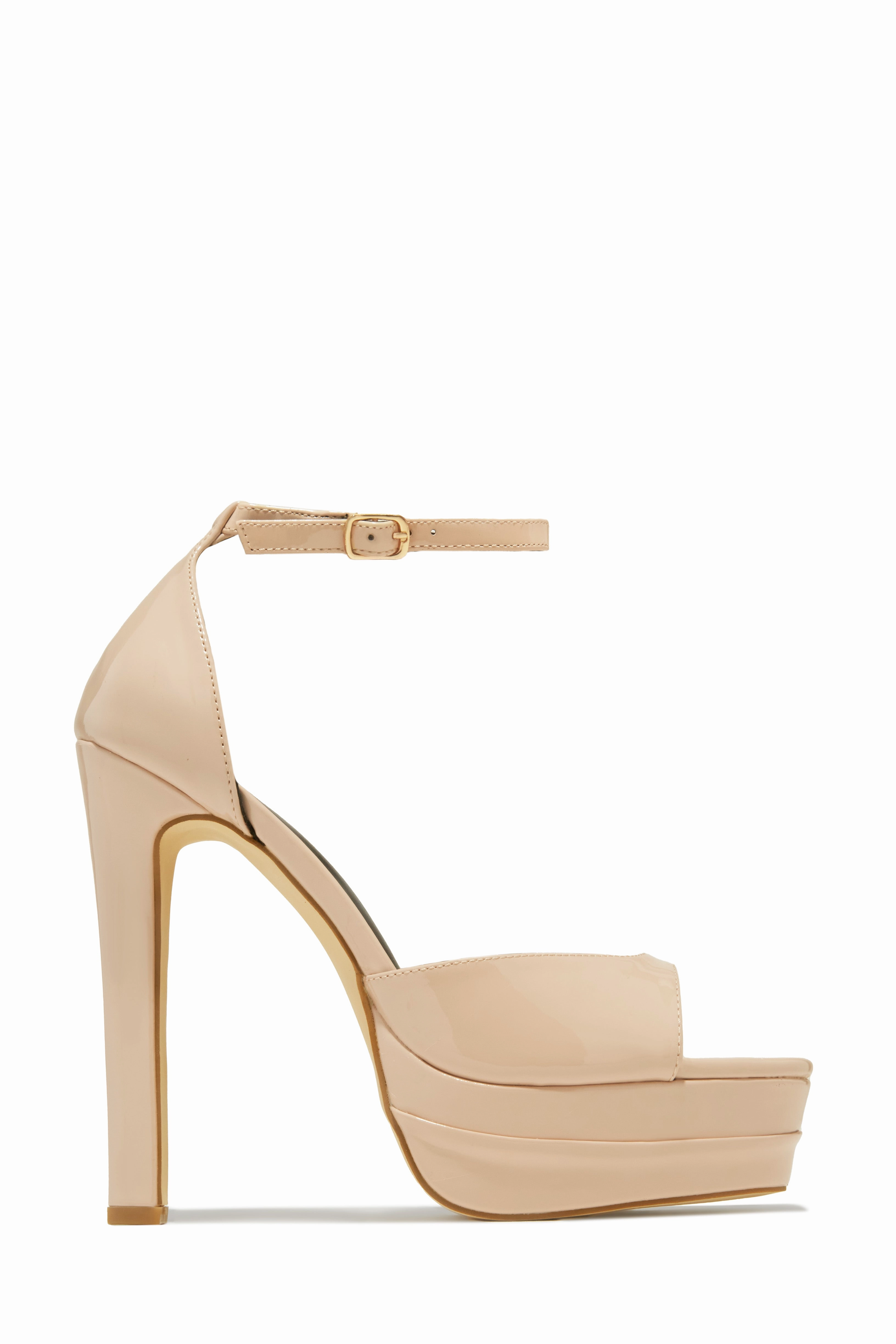 Delilah Platform High Heels - Nude