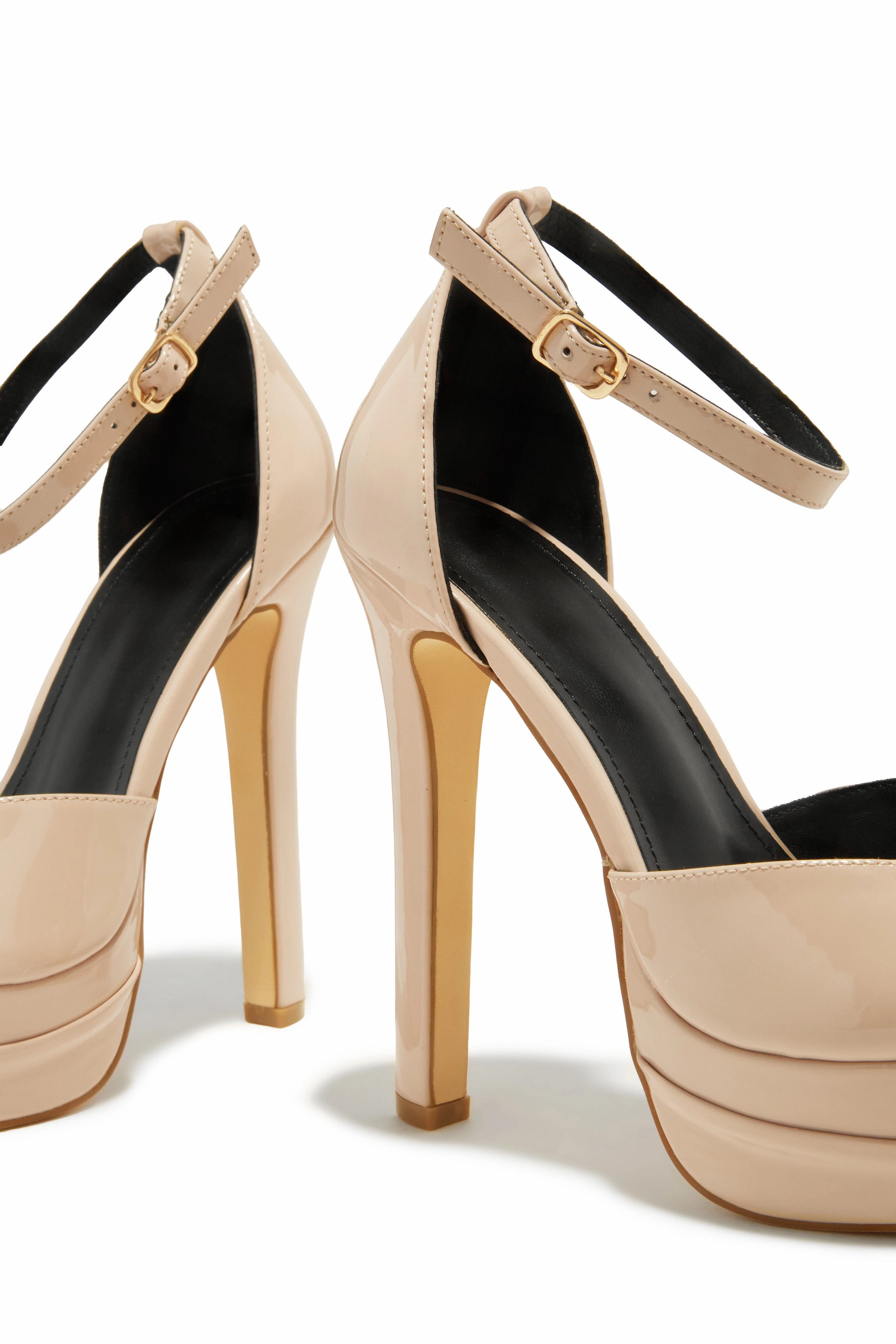 Delilah Platform High Heels - Nude