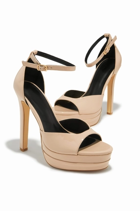 Delilah Platform High Heels - Nude
