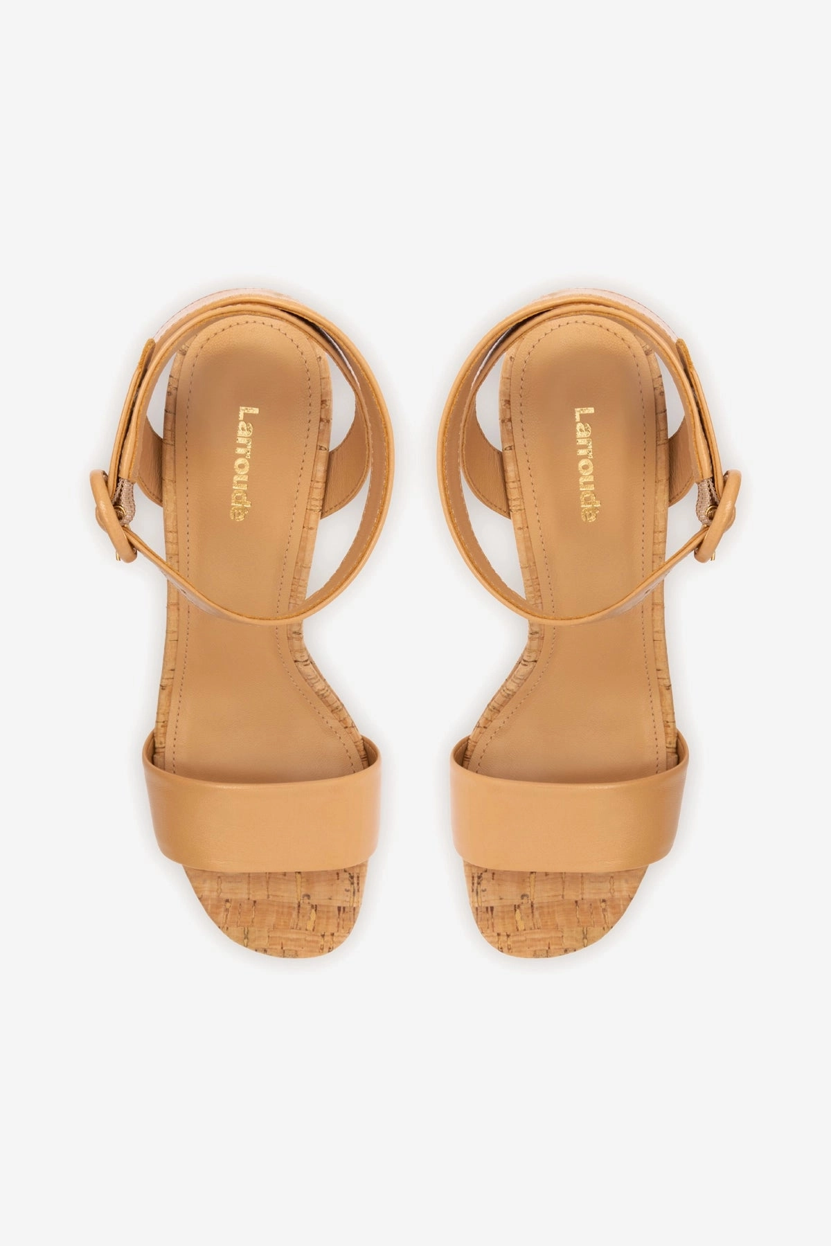 Dolly Sandal In Tan Leather and Natural Cork