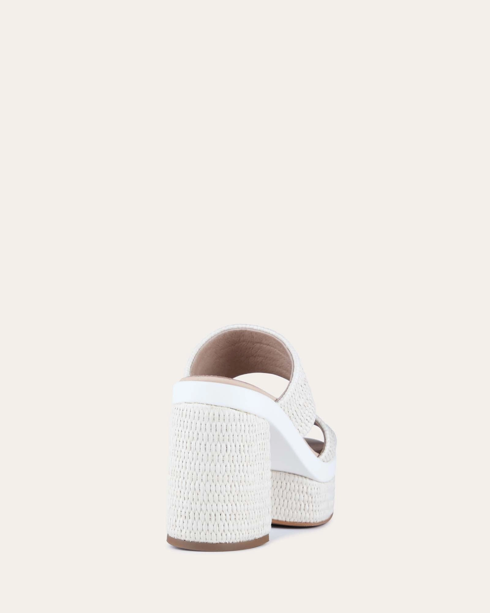 FELICITY HIGH HEEL PLATFORM SANDALS OFF WHITE RAFFIA