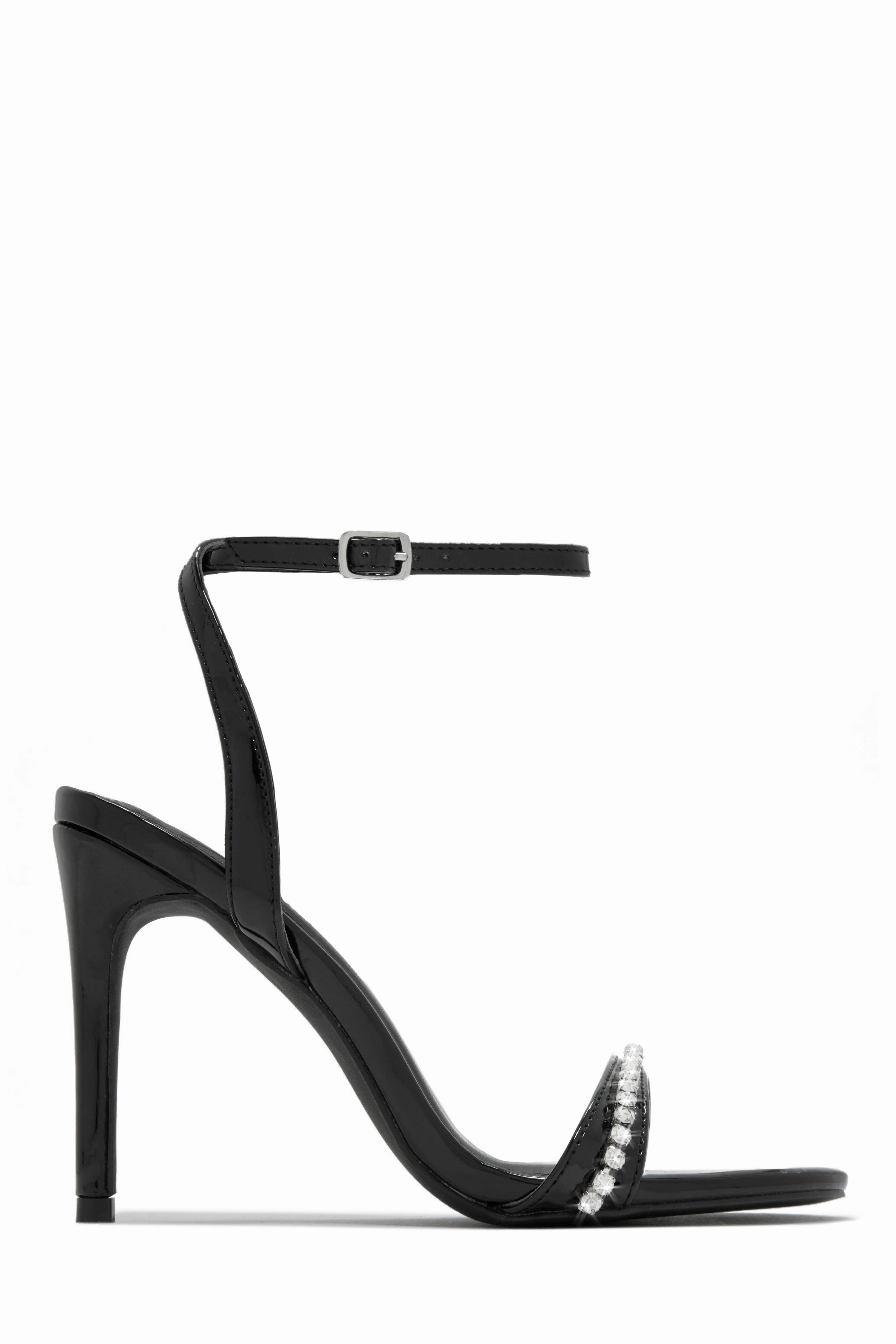 First Date Ankle Strap High Heels - White