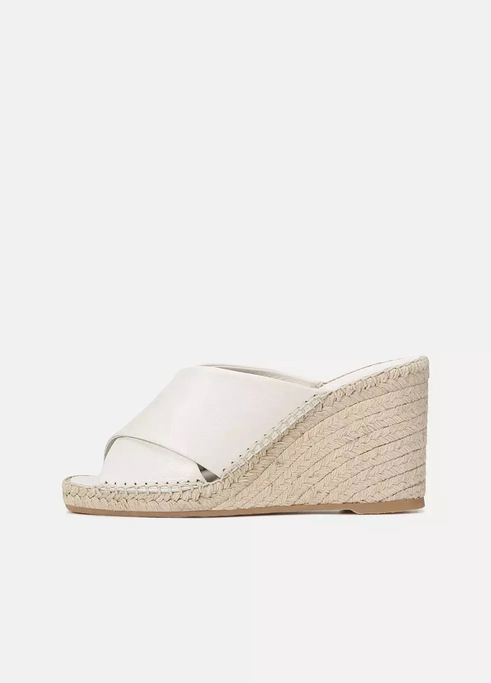 Gaelan Leather Wedge Sandal - Off White