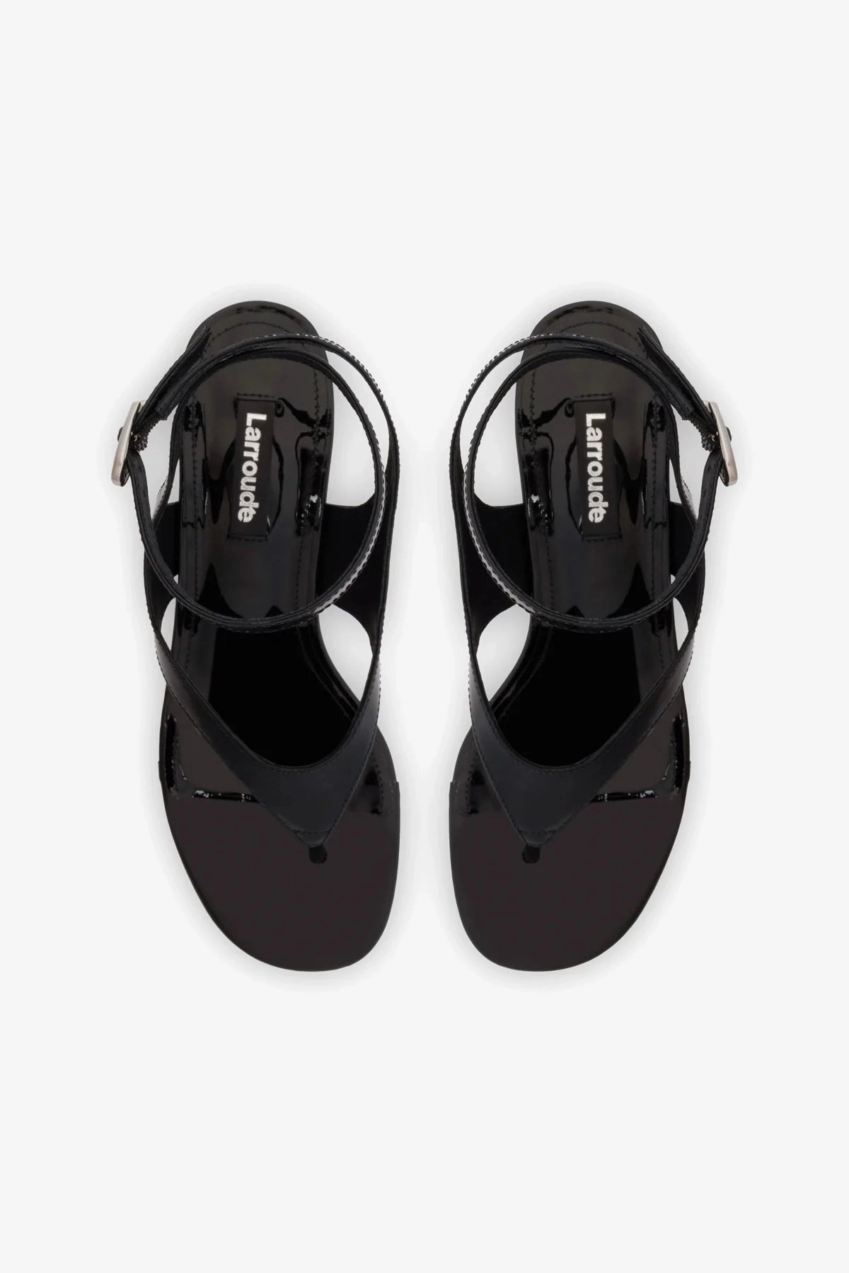 Gaia Block Sandal In Black Leather