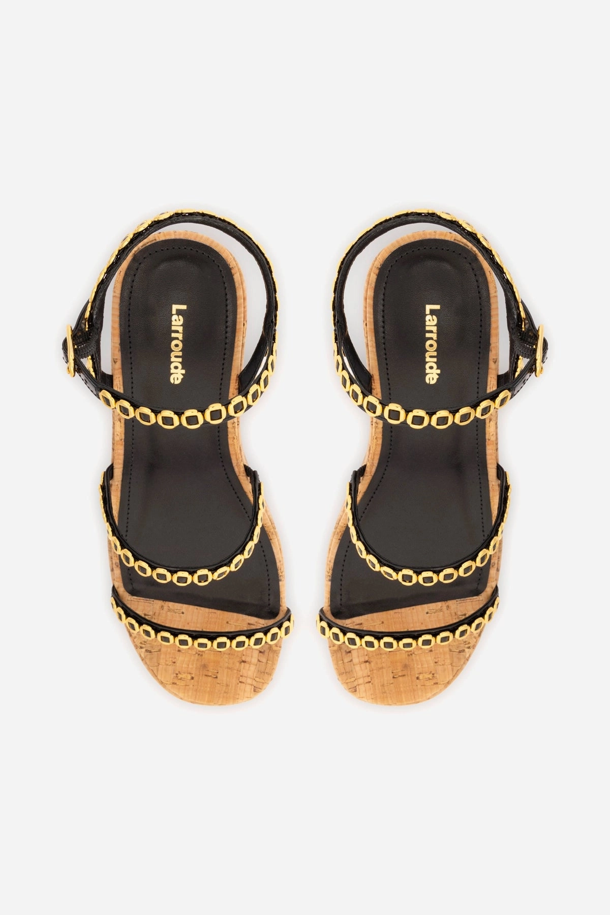 Gio Milanina Flatform In Black Patent Leather and Natural Cork