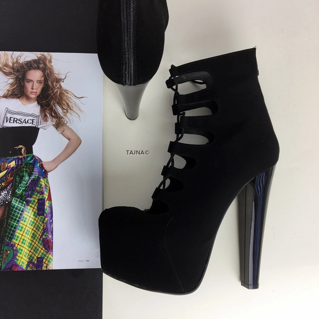 Gladiator Black Lace Up Cage Boots