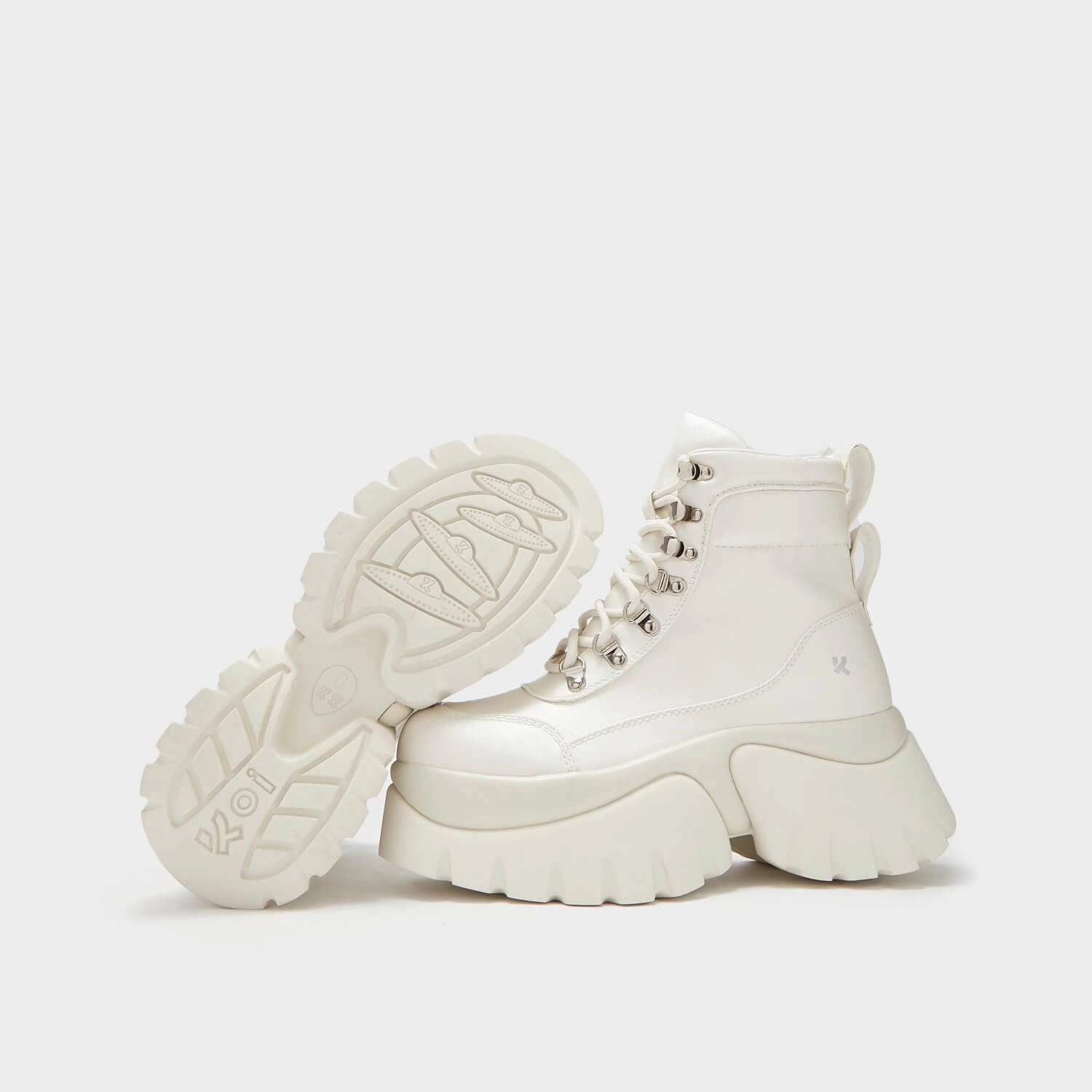 Gooey White Platform Boots