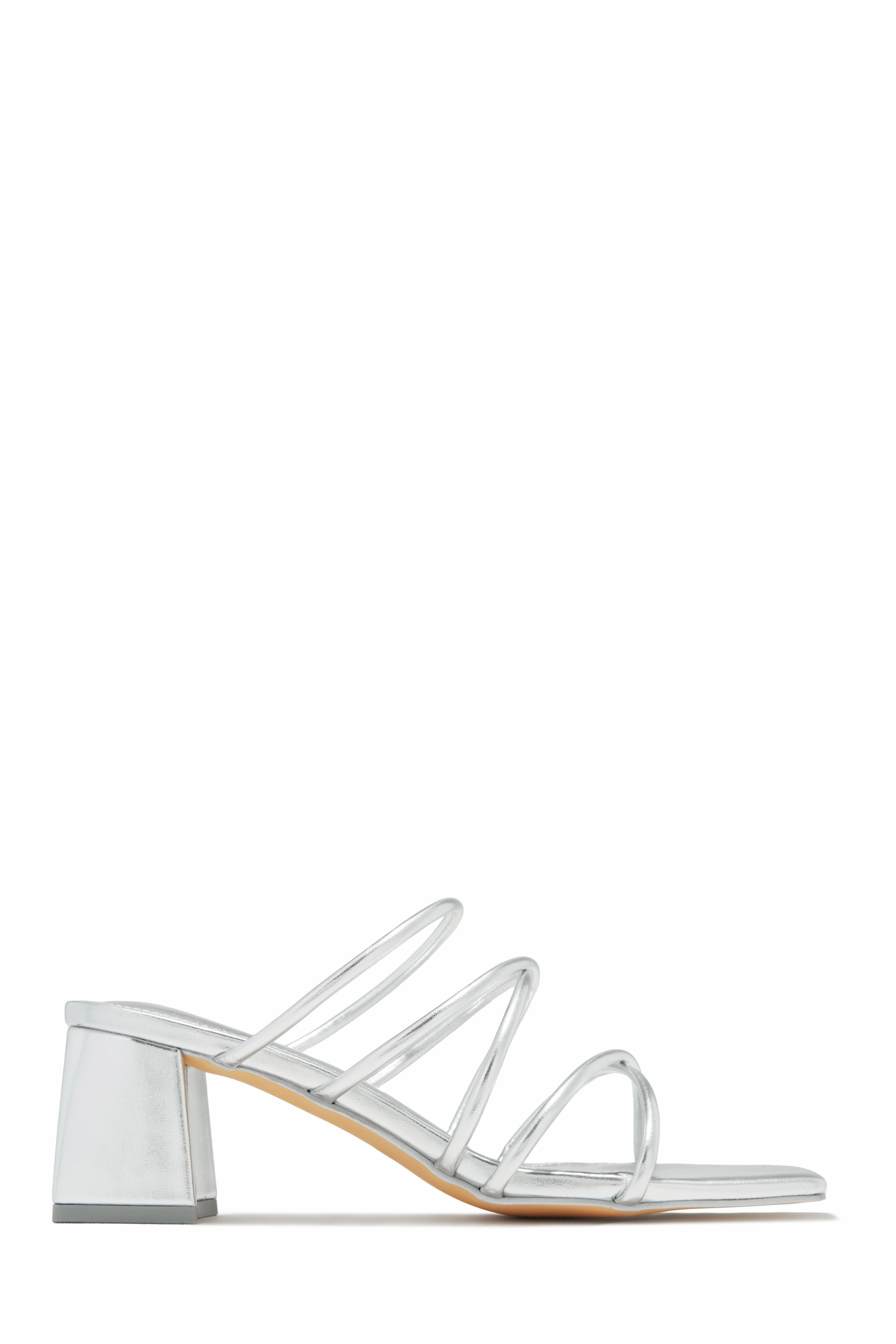 Hannah Block Mid Heel Mules - Gold