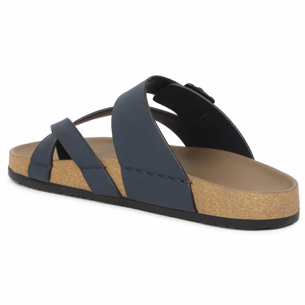 Healers Navy Blue Casual Slipper For Men AOL-6 By Liberty