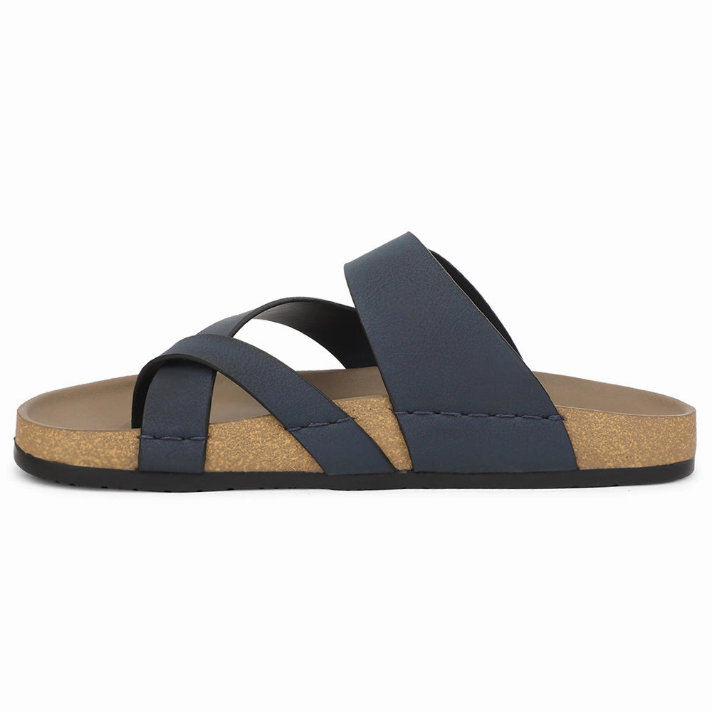 Healers Navy Blue Casual Slipper For Men AOL-6 By Liberty