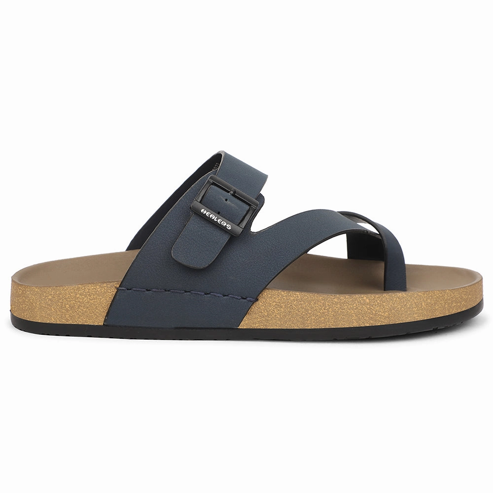 Healers Navy Blue Casual Slipper For Men AOL-6 By Liberty