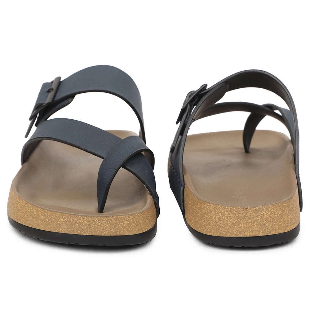Healers Navy Blue Casual Slipper For Men AOL-6 By Liberty