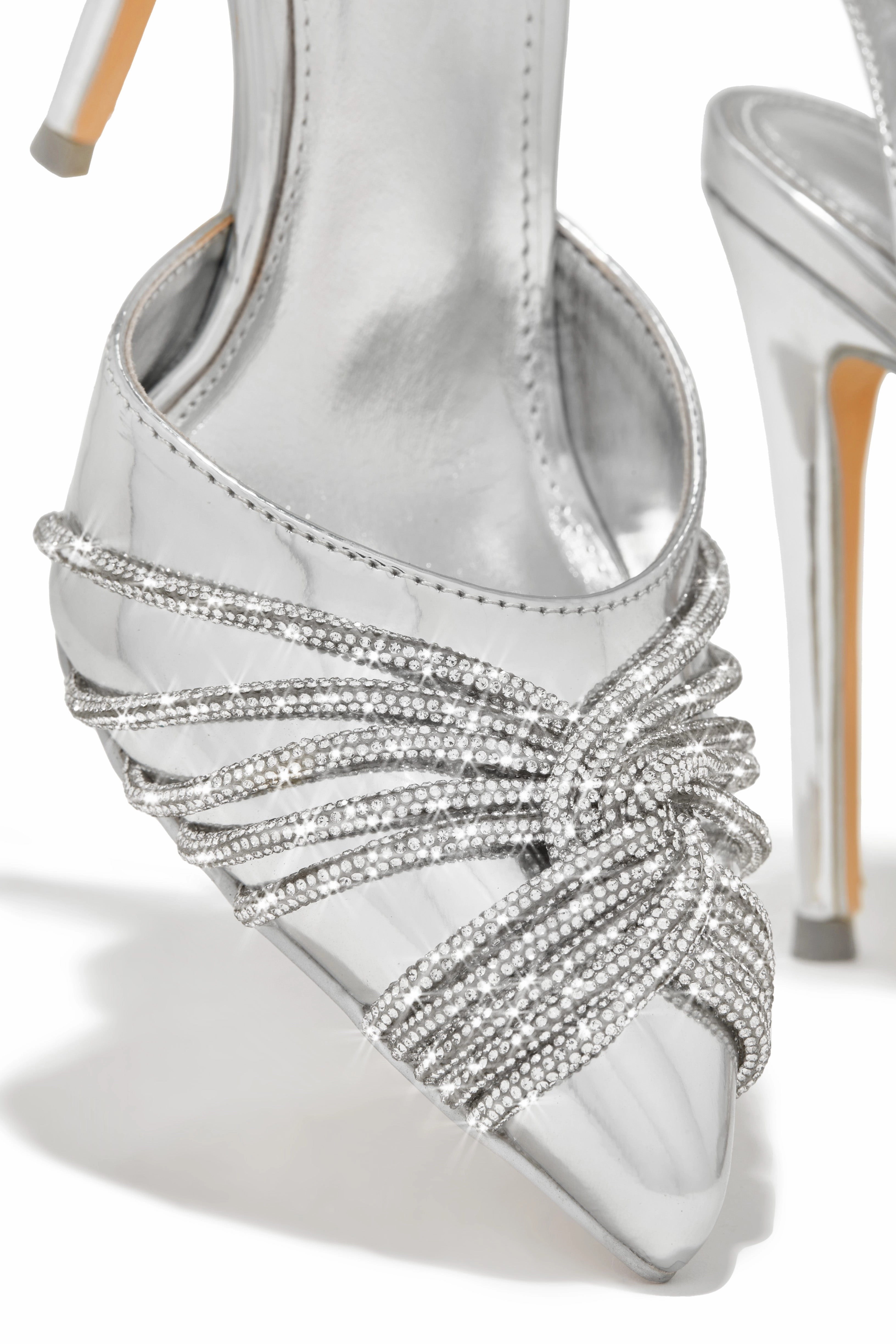 Her World Embellished High Heel Pumps - Silver