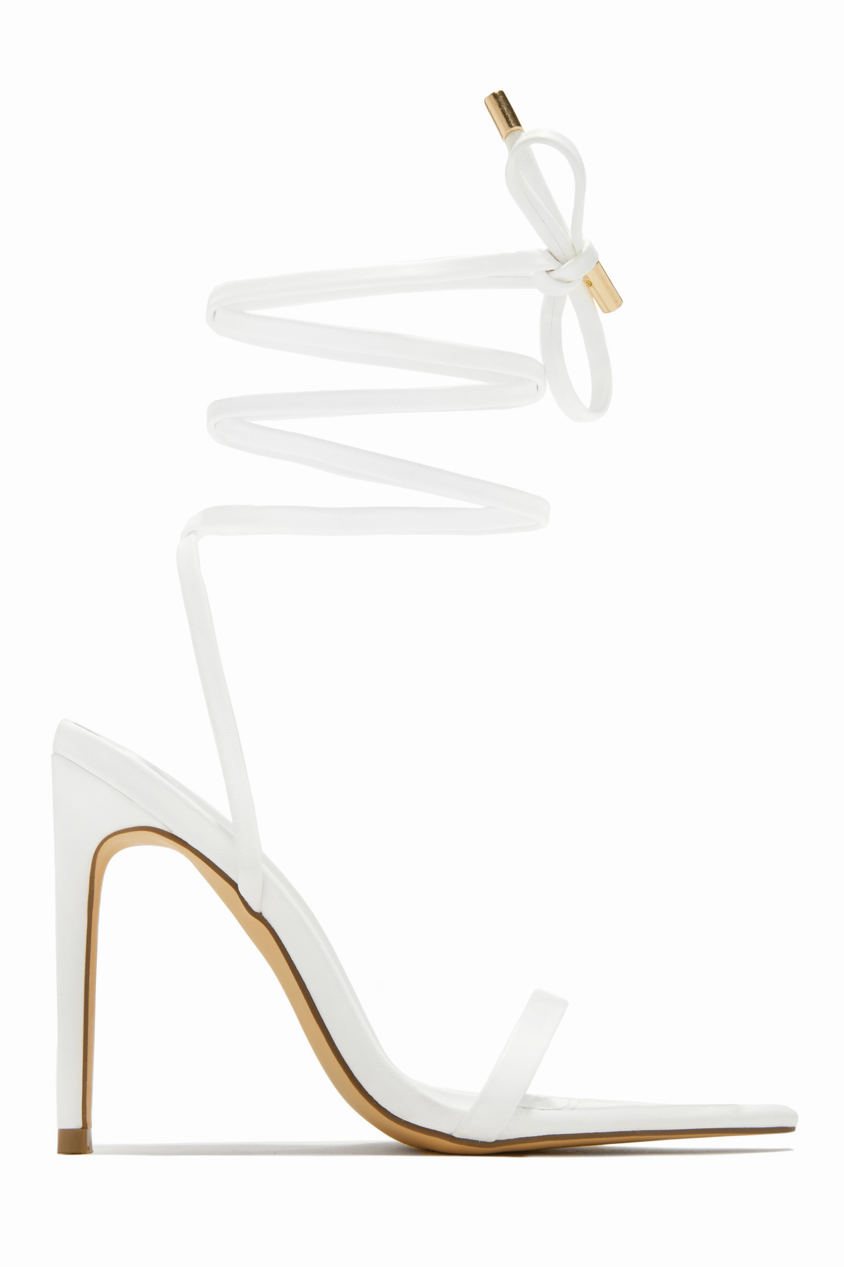 Into The Night Lace Up High Heels - Gold