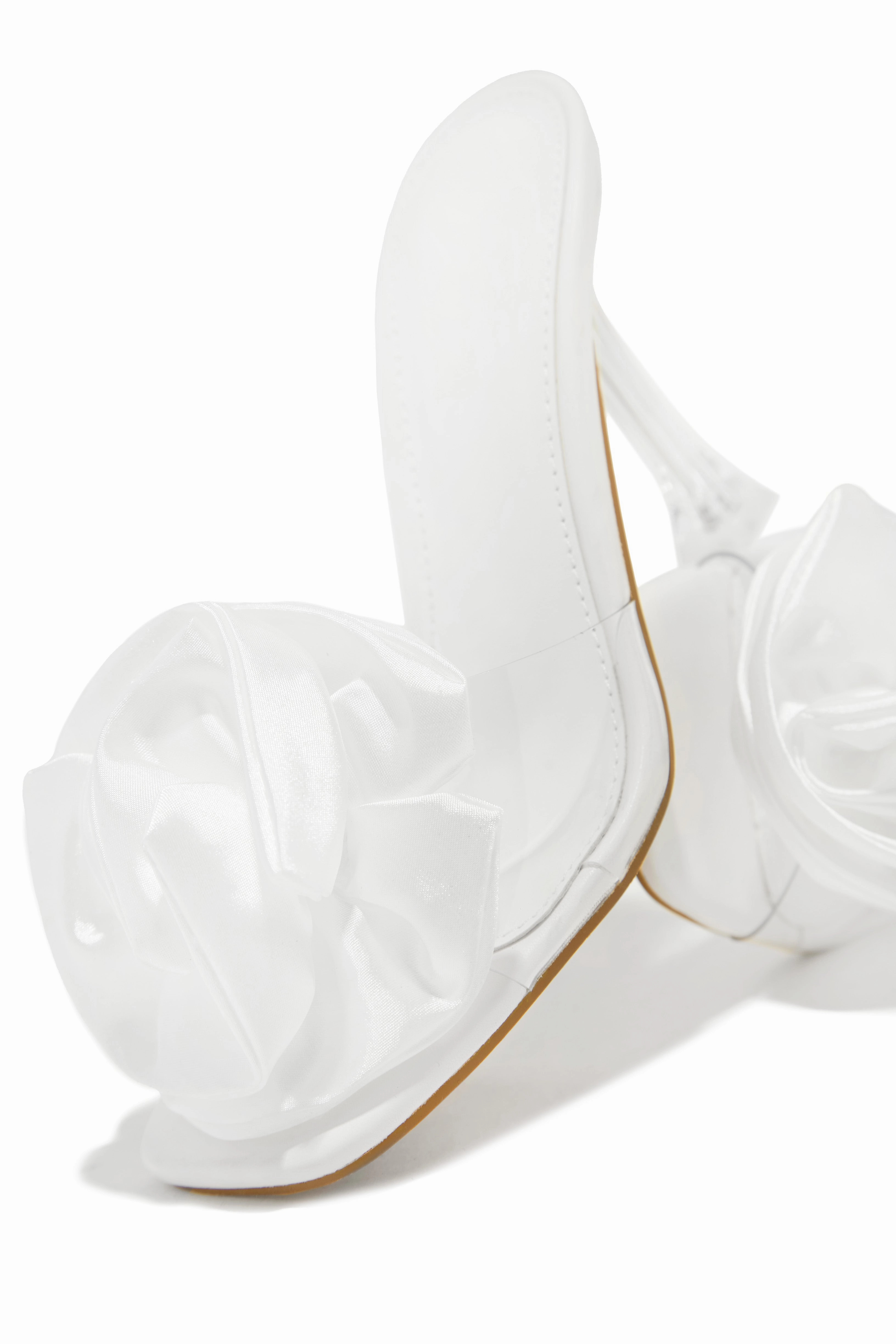 Jardine Floral Single Sole Mules - White