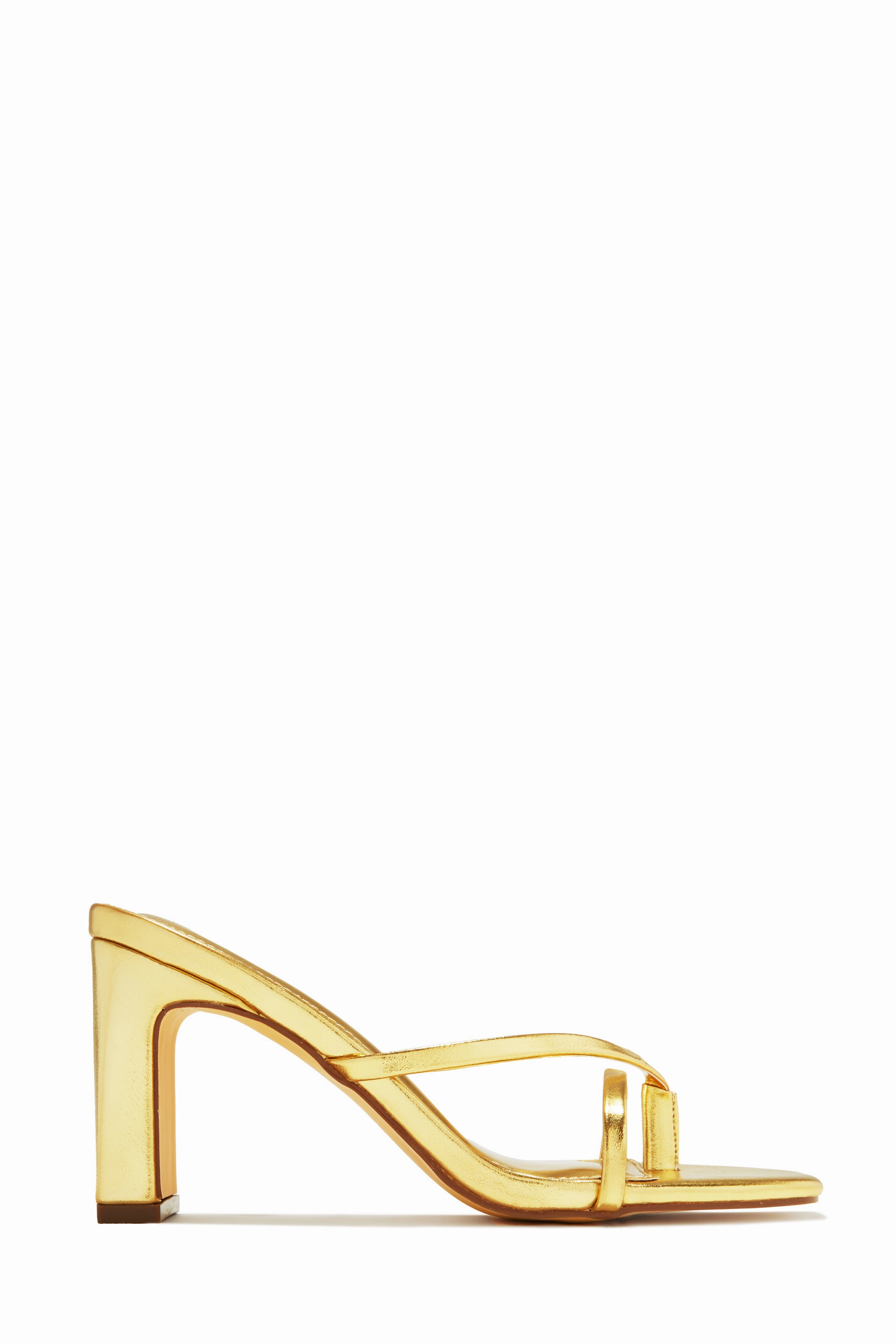 Jiani Mid Heel Mules - Gold