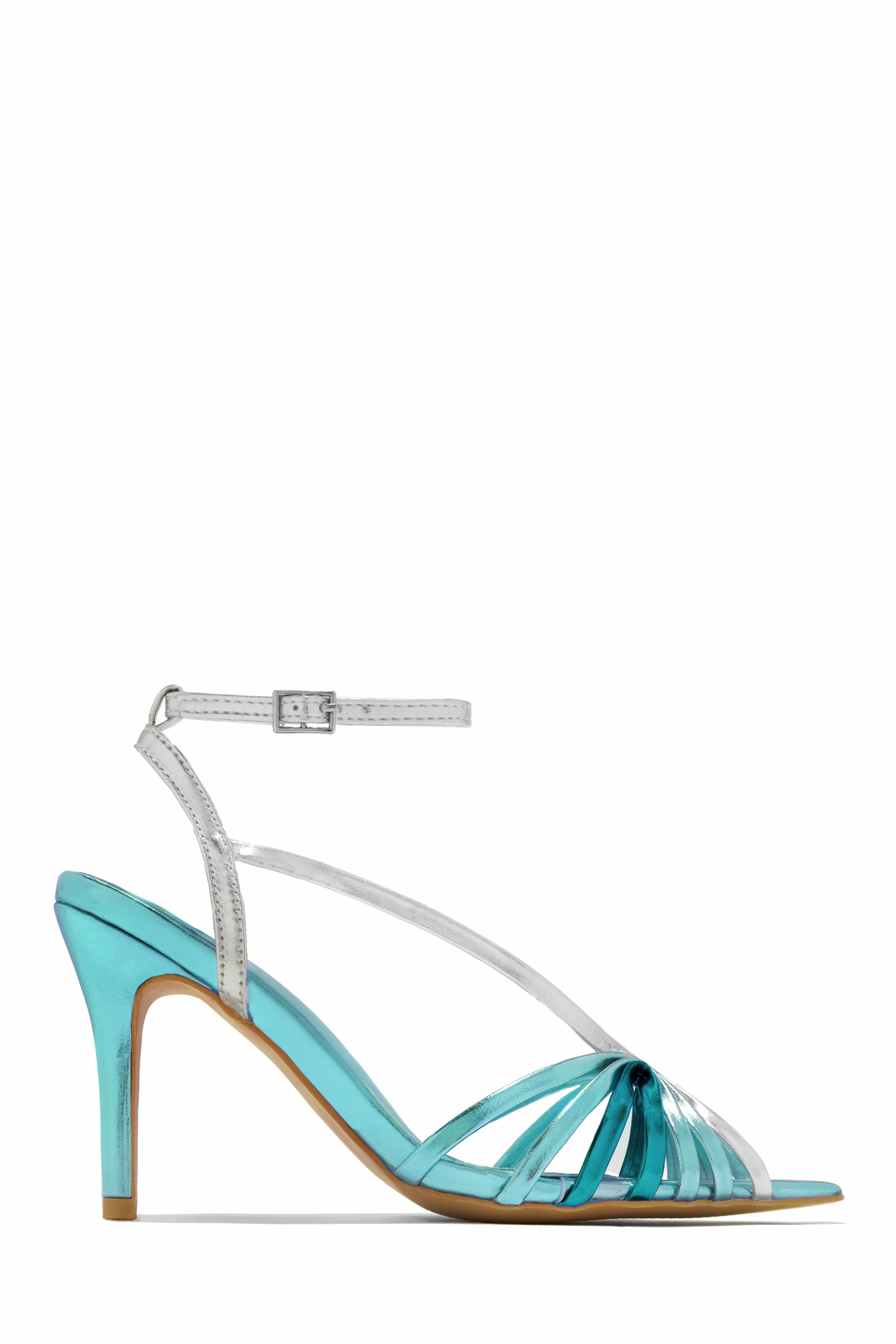 Kataya Ankle Strap Pointed Toe Heels - Black